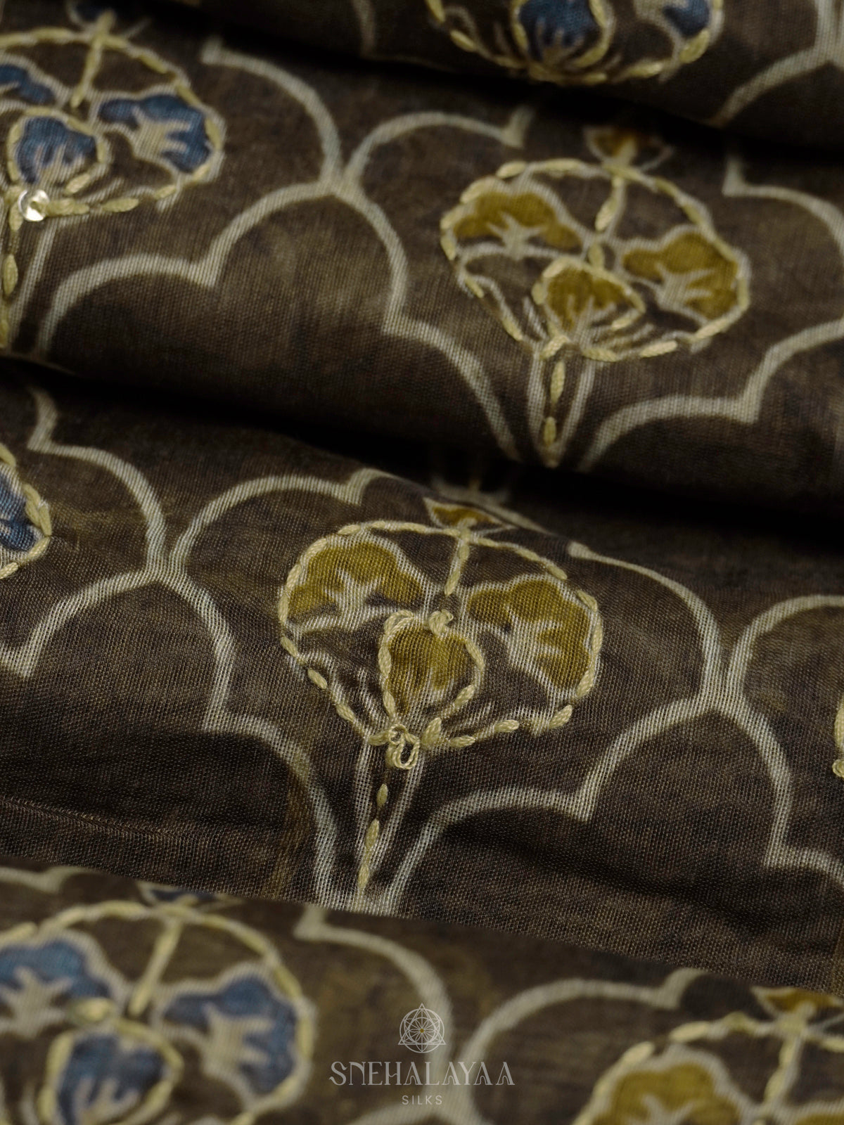 Brown Linen Saree