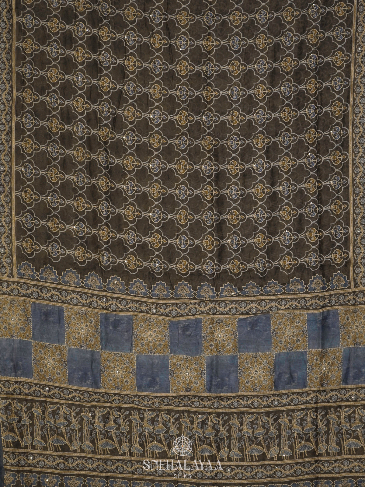 Brown Linen Saree