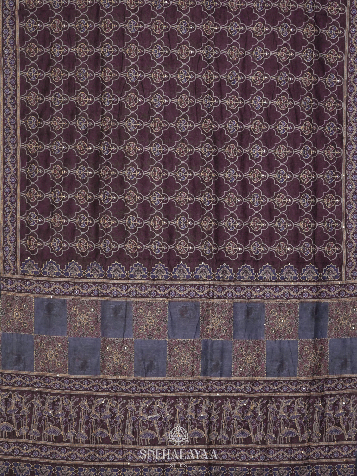 Wine Linen Saree