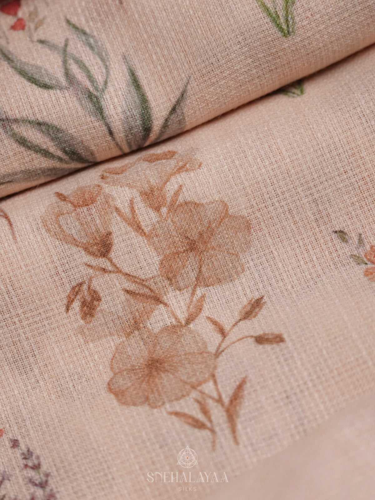 Cream Linen Saree