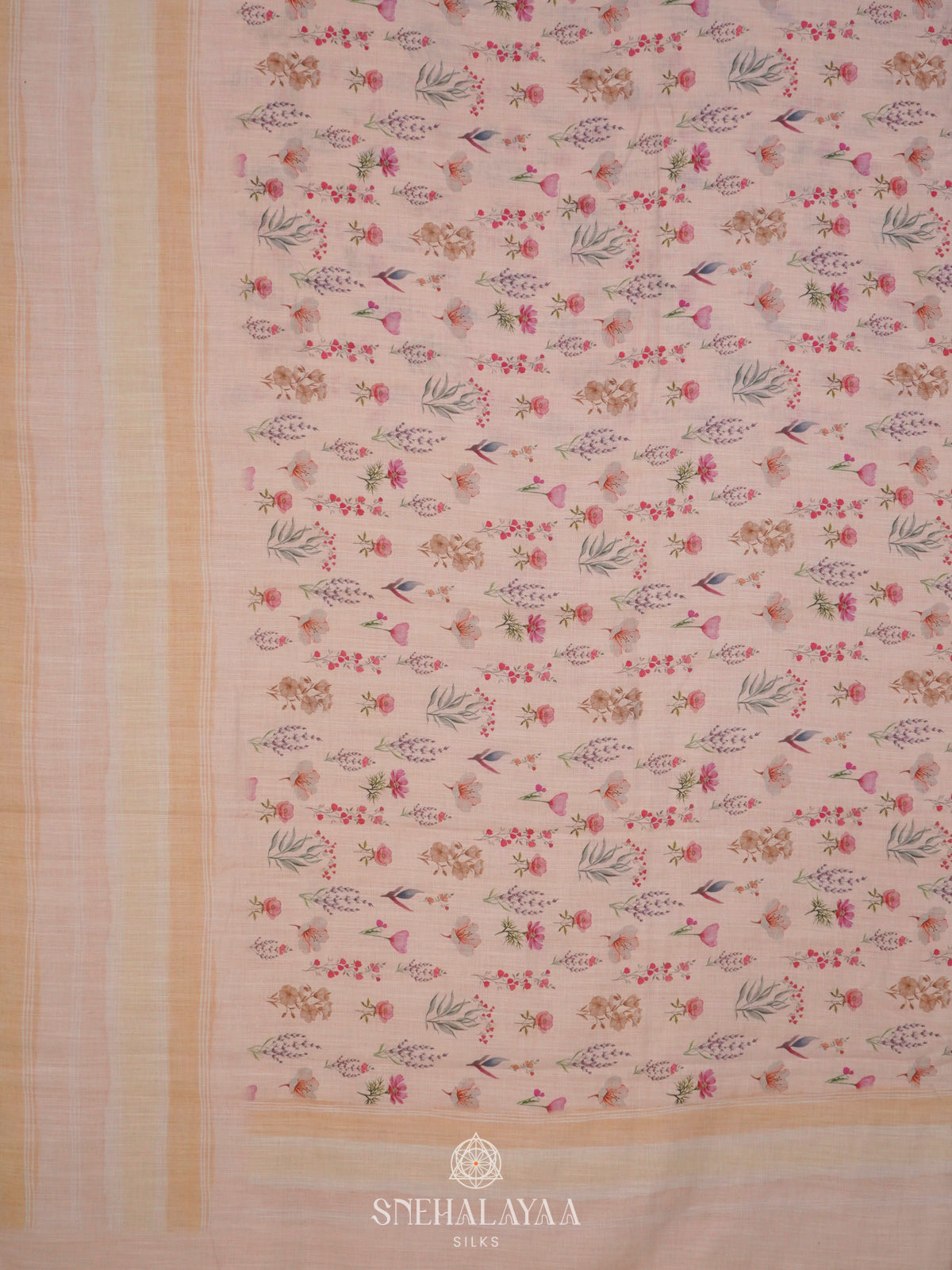 Cream Linen Saree