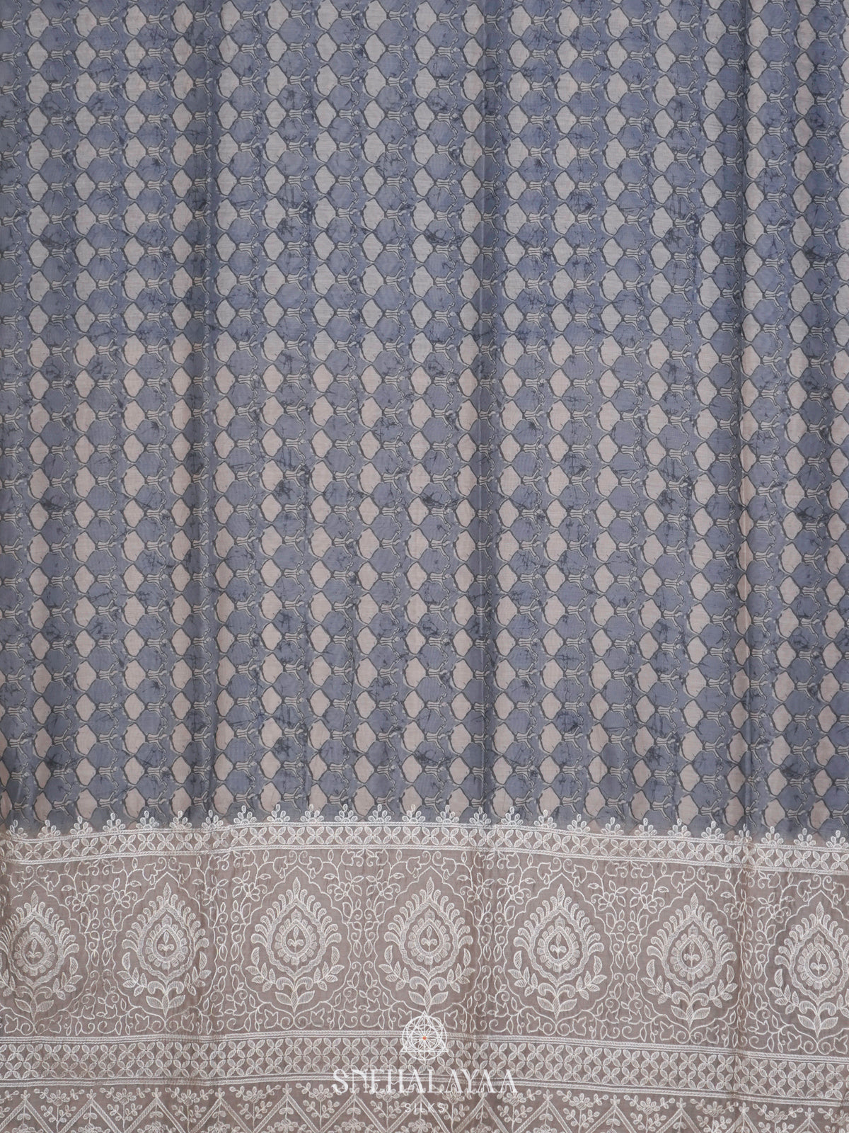 Blue Linen Saree