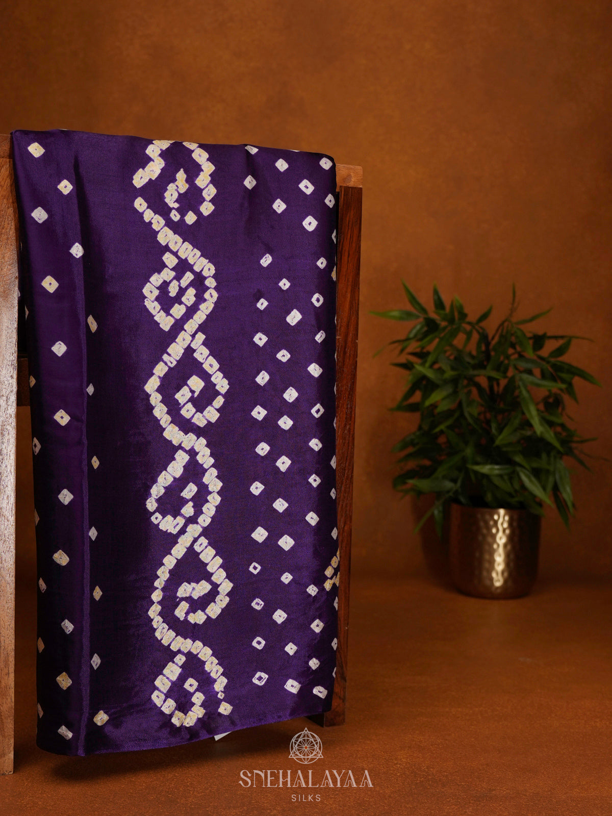 Violet Bandhini Saree