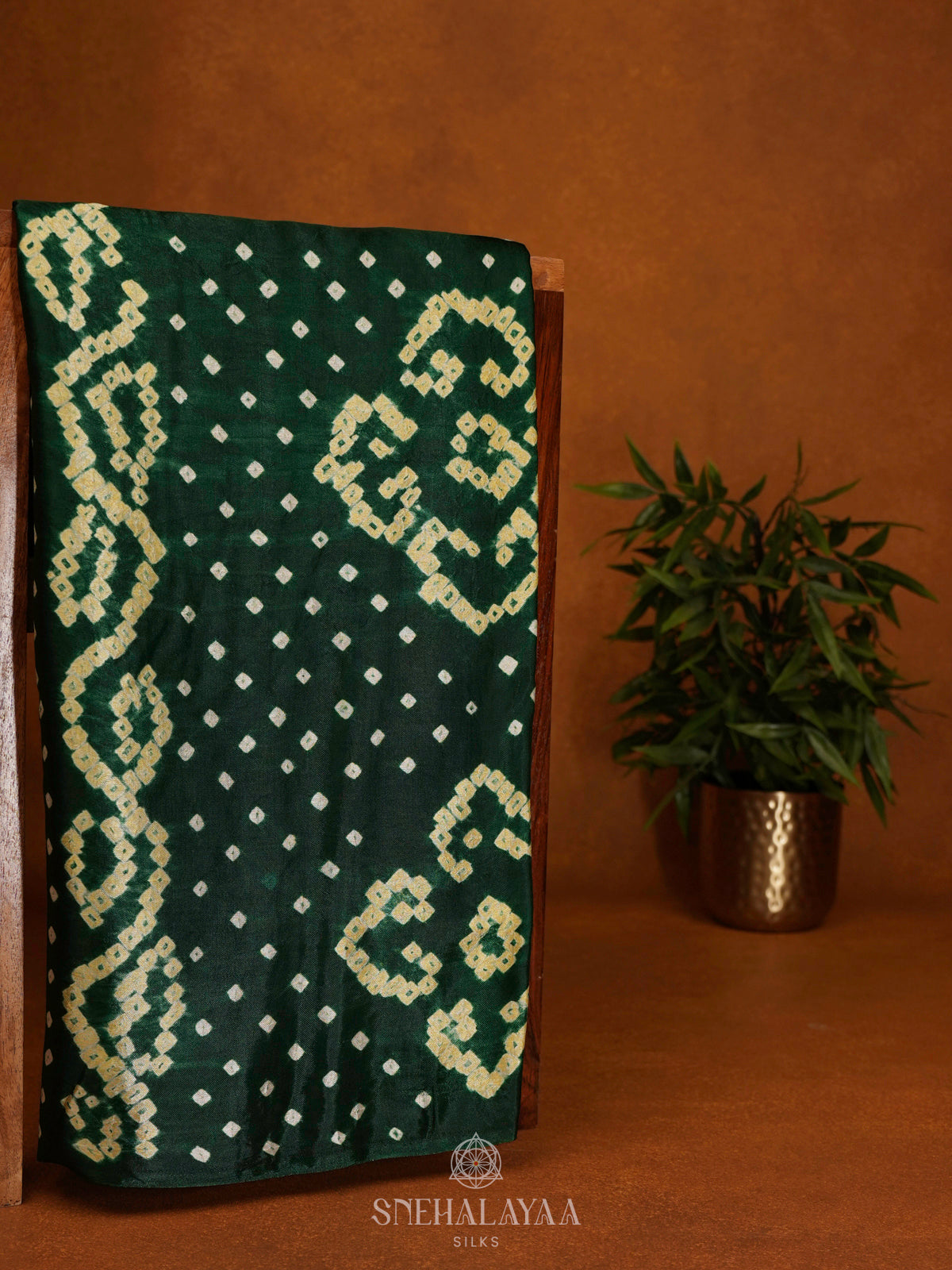 Forest Green Bandhani Saree