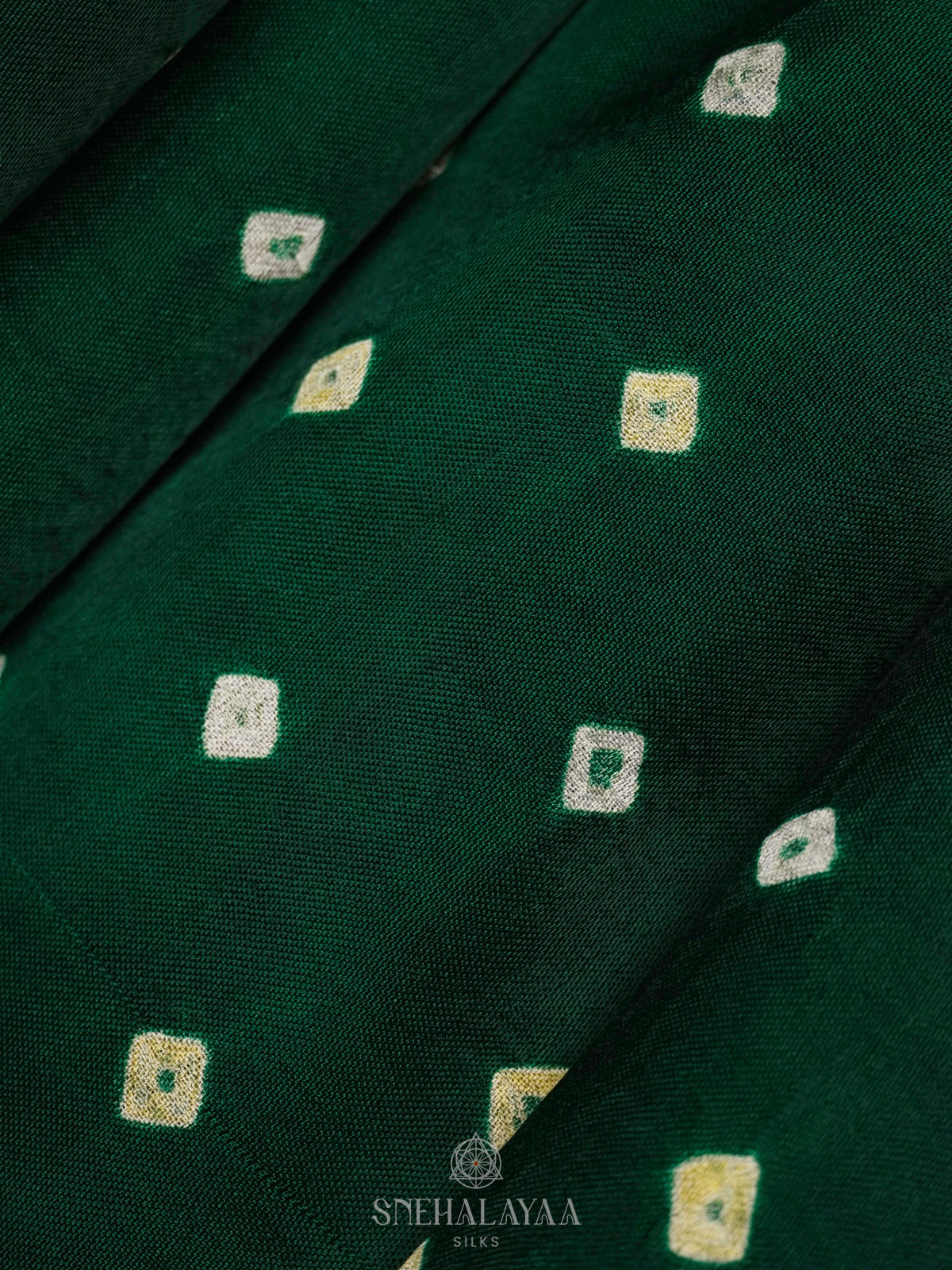 Forest Green Bandhani Saree