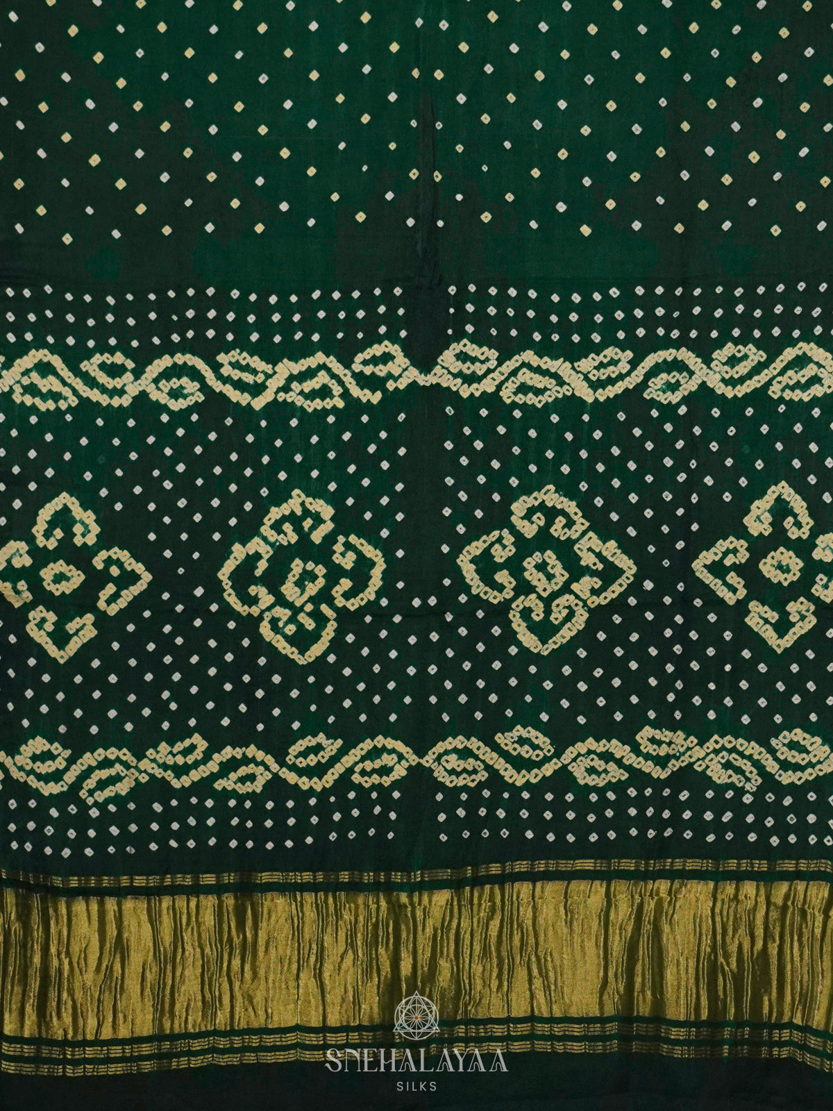 Forest Green Bandhani Saree