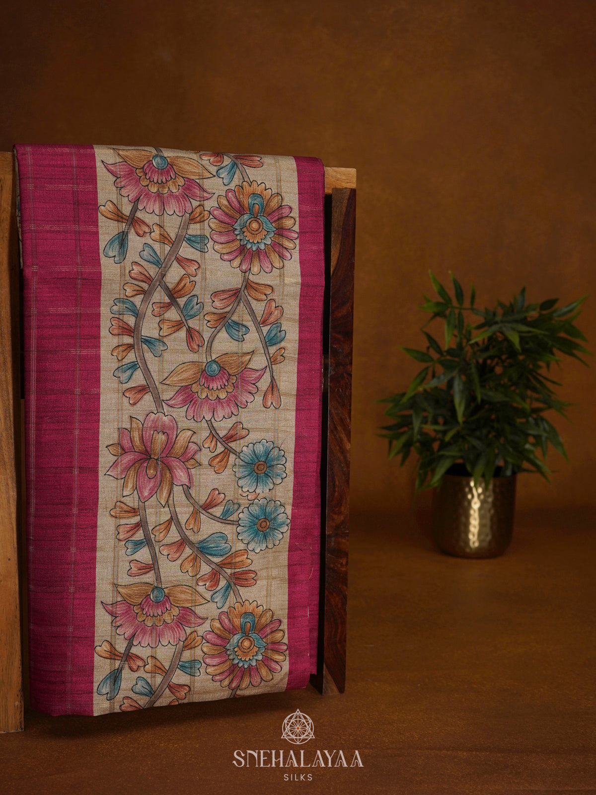 Pink Tussar Saree