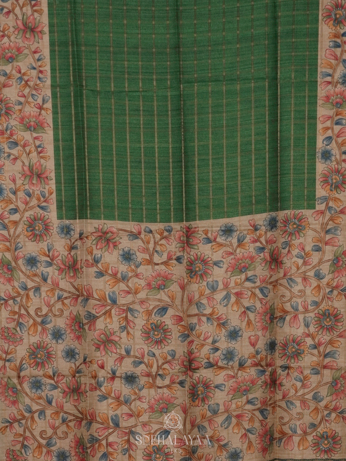 Green Tussar Saree