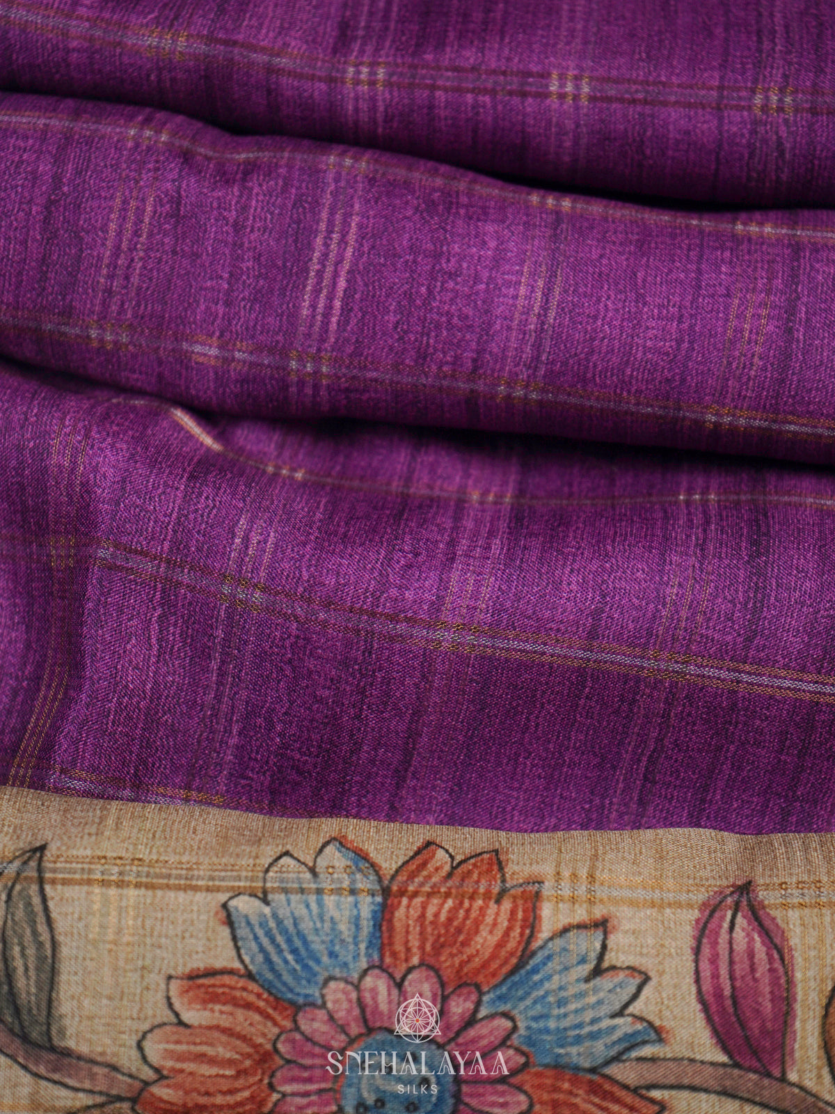 Purple Tussar Saree