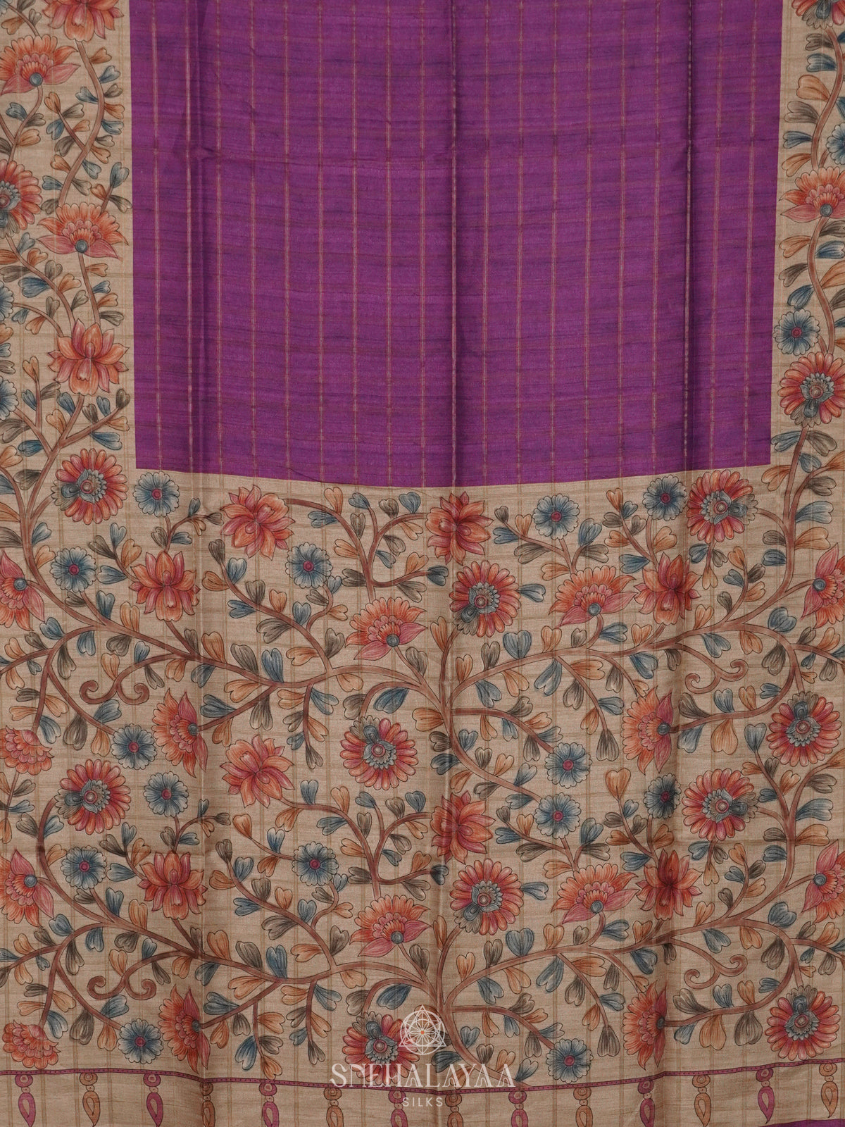 Purple Tussar Saree
