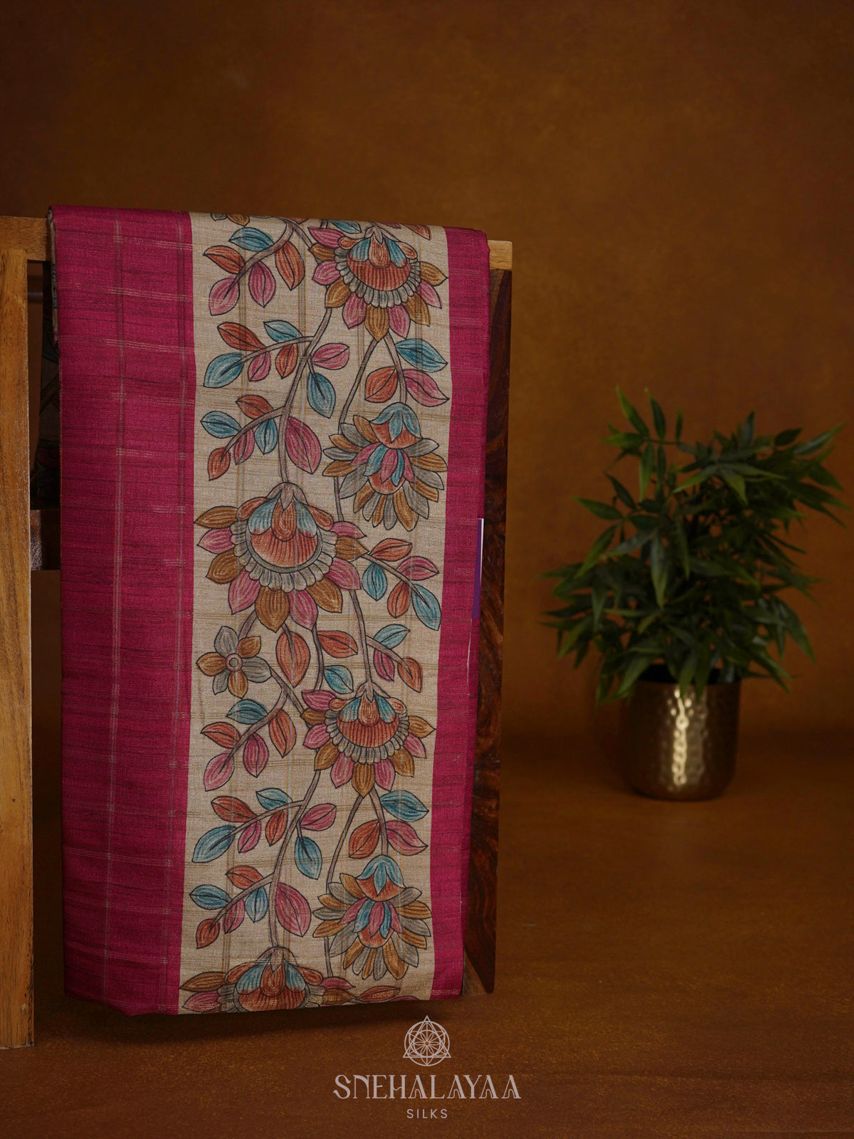 Pink Tussar Saree