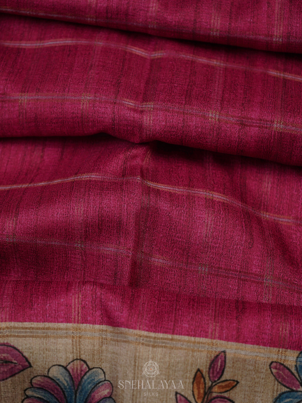 Pink Tussar Saree