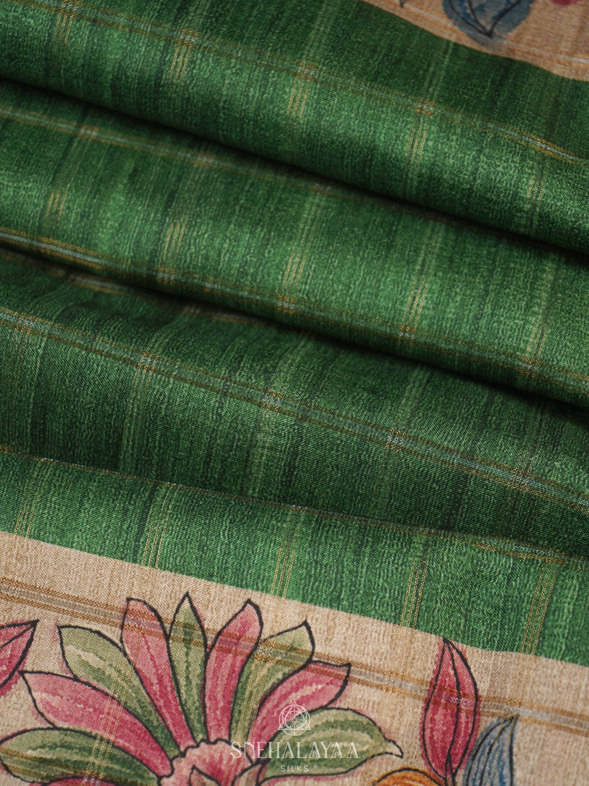 Green Tussar Saree