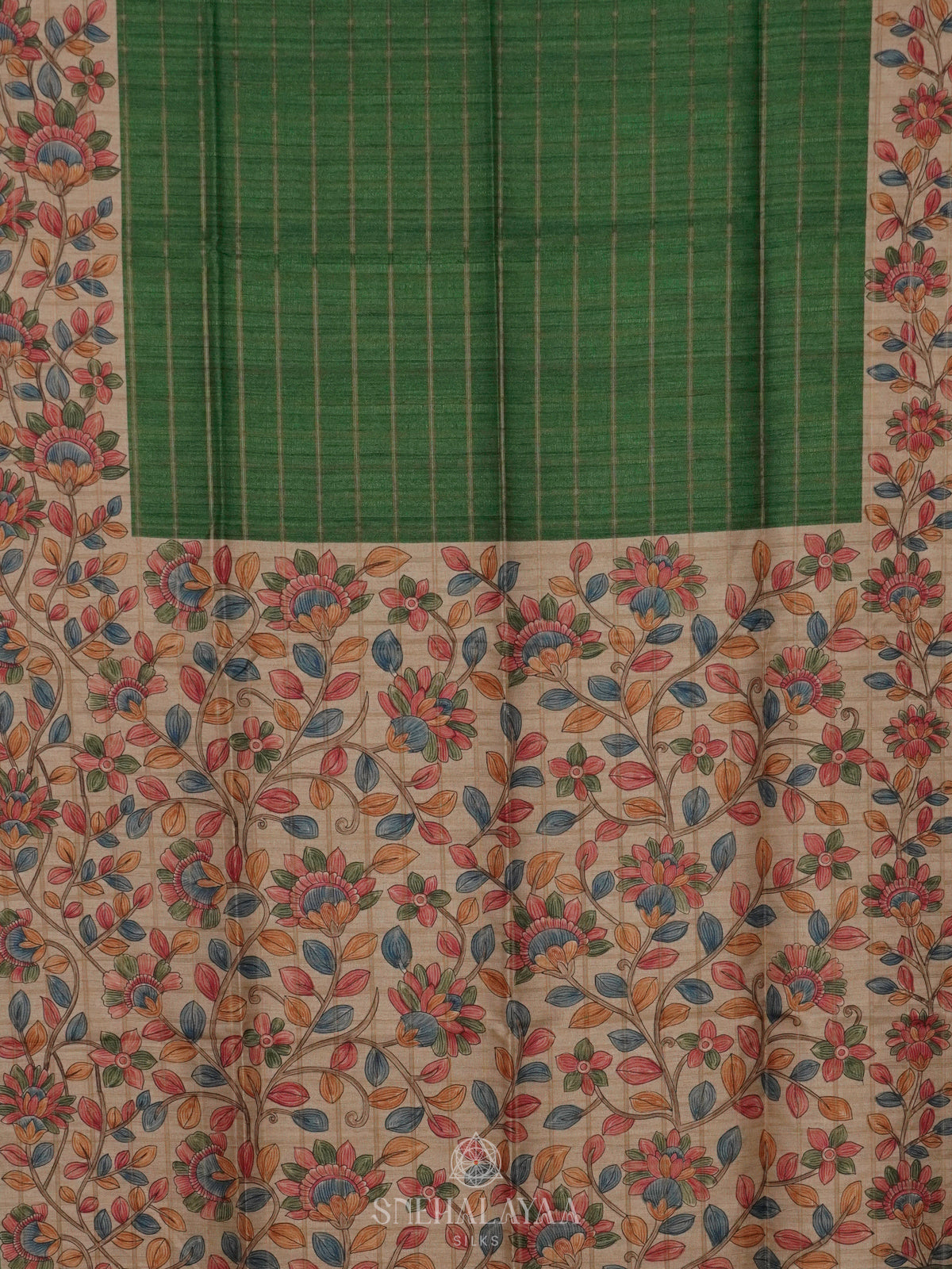 Green Tussar Saree