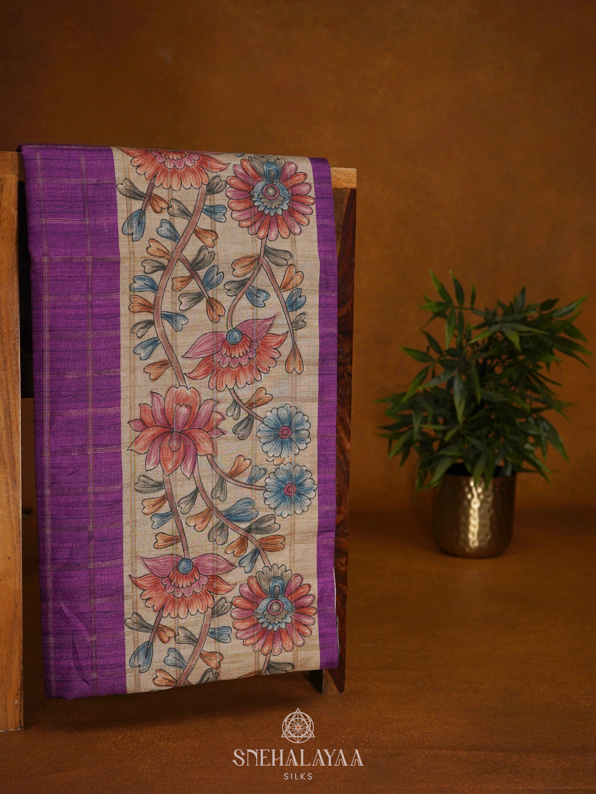 Purple Tussar Saree