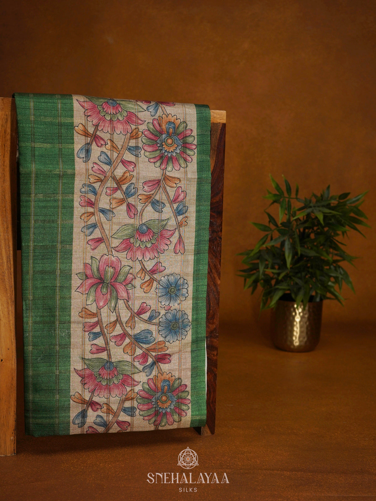 Green Tussar Saree