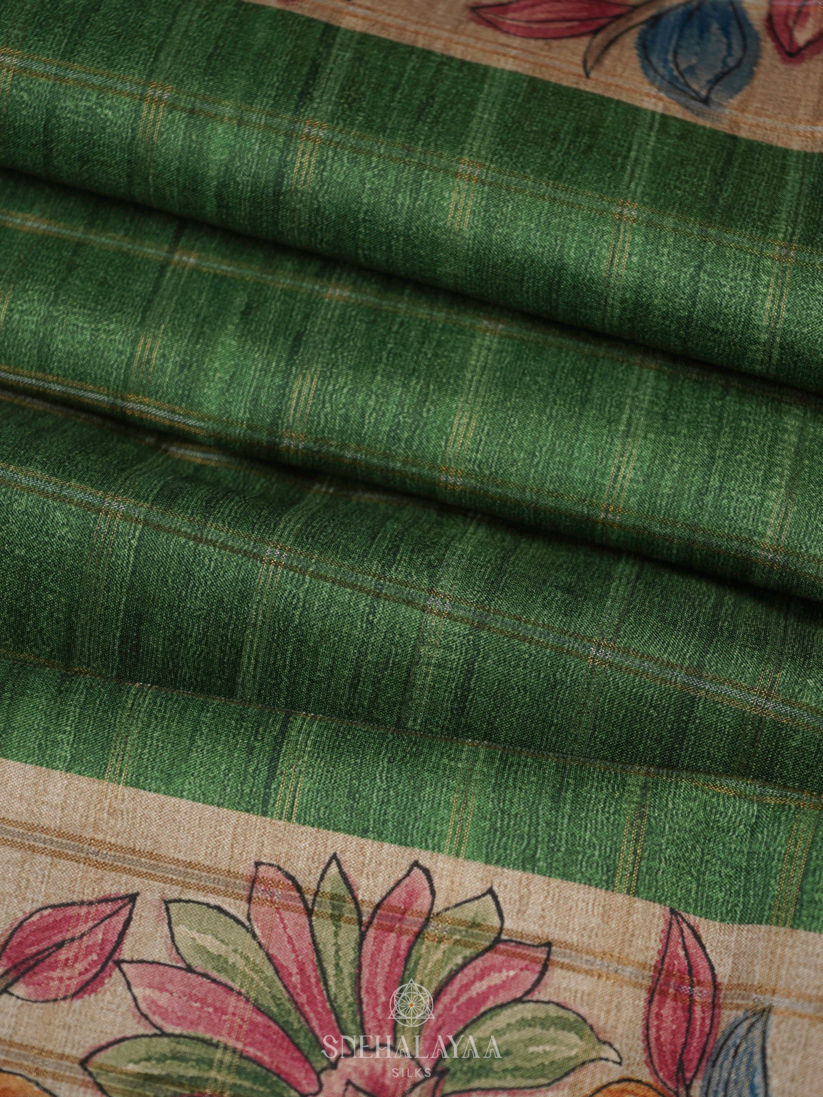 Green Tussar Saree