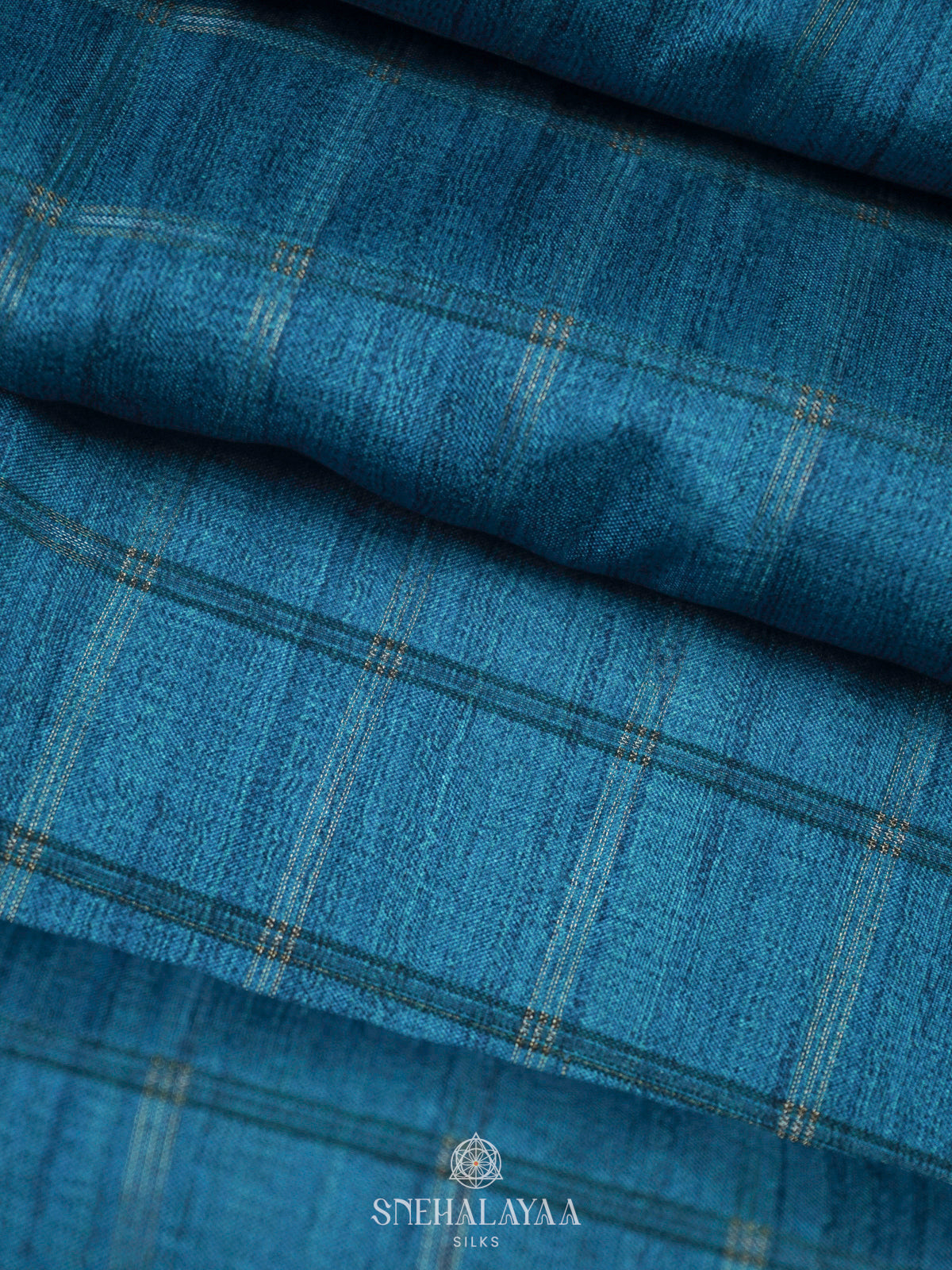 Blue Tussar Saree