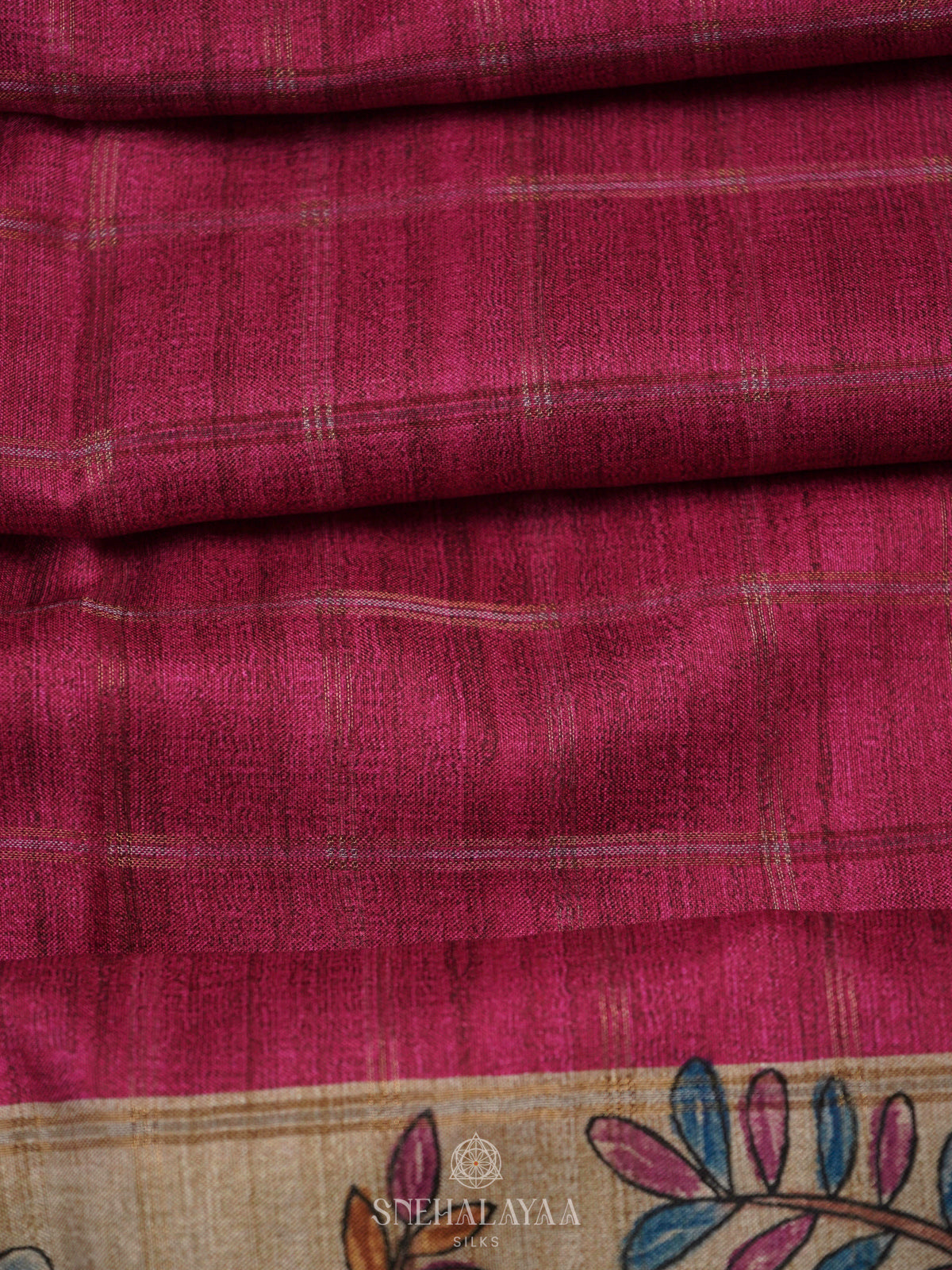 Pink Tussar Saree