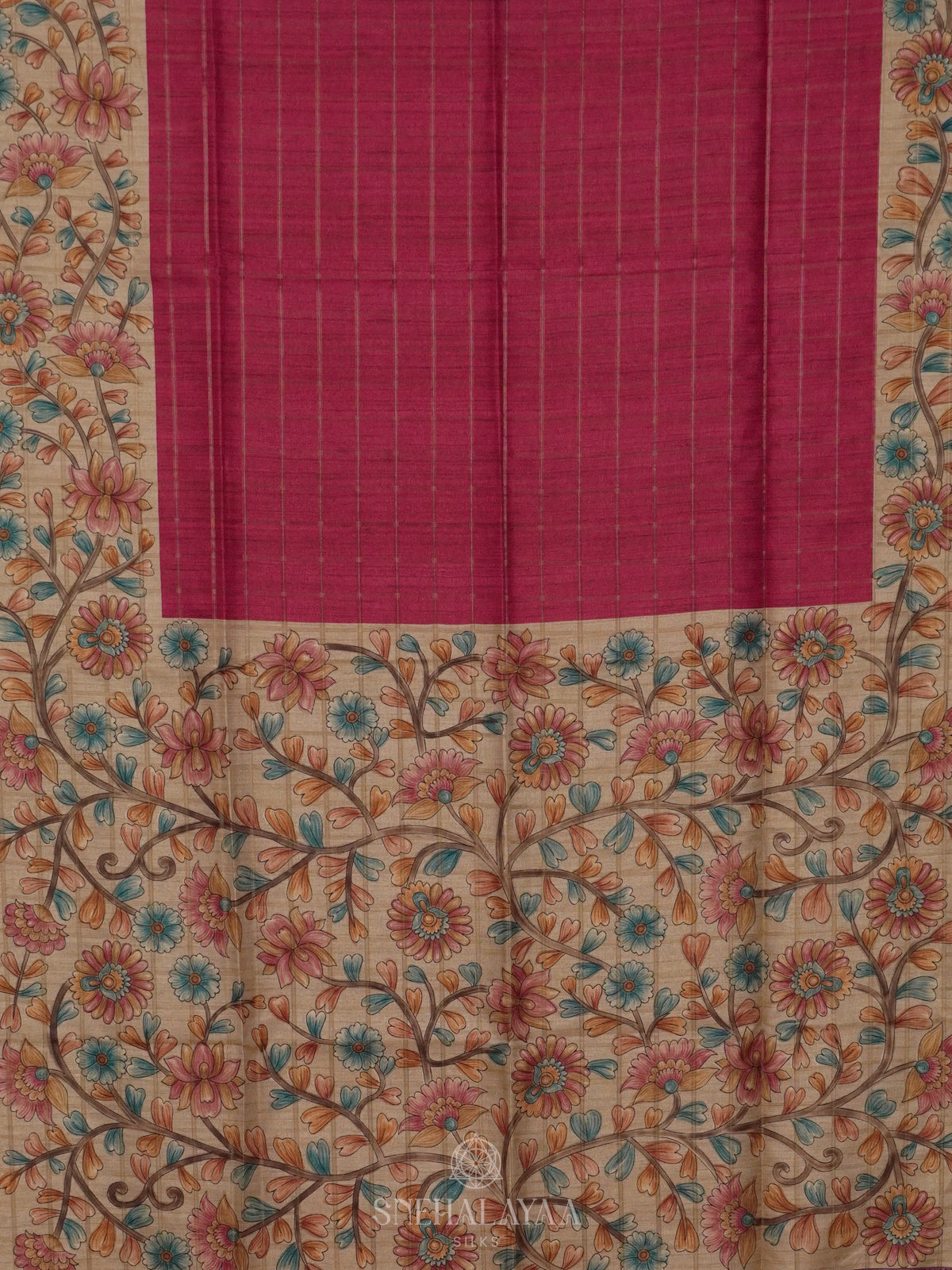 Pink Tussar Saree