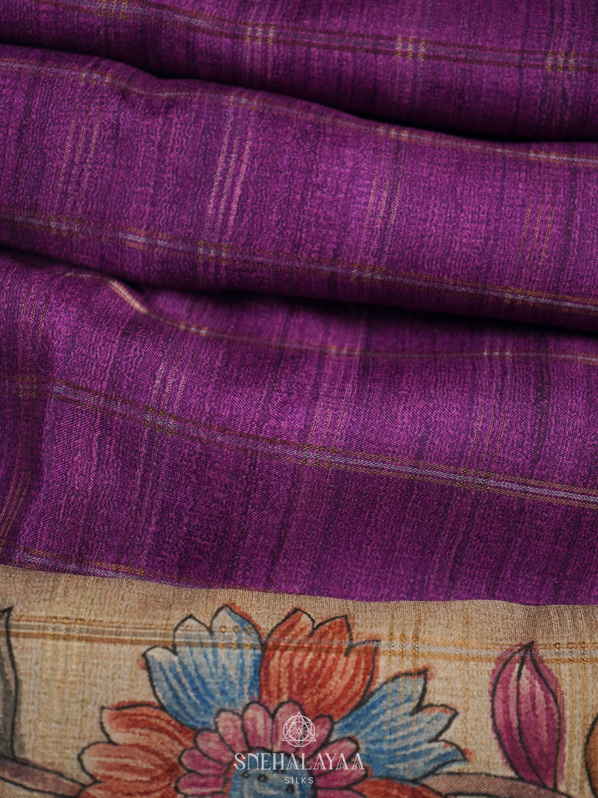 Purple Tussar Saree