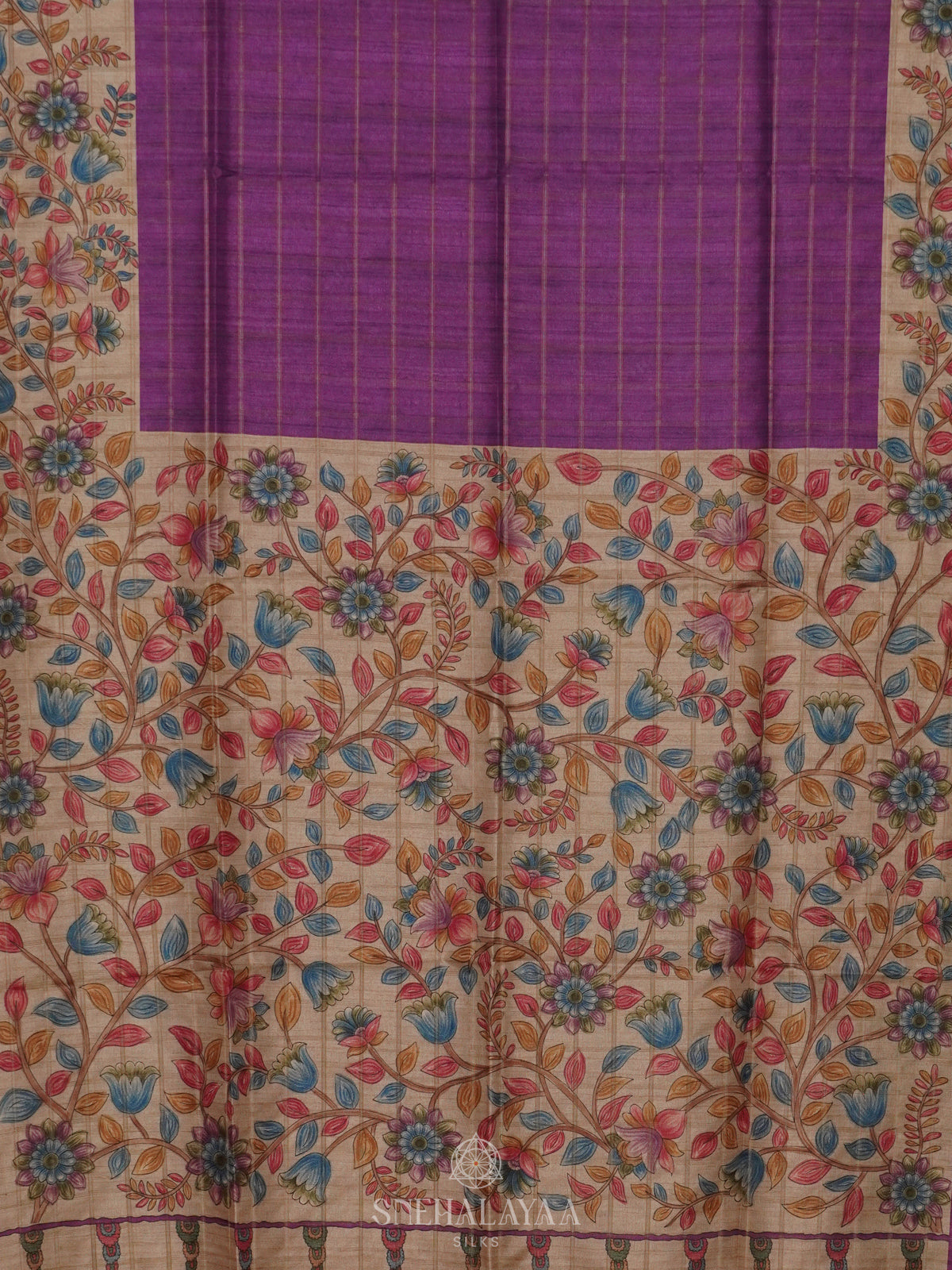 Purple Tussar Saree