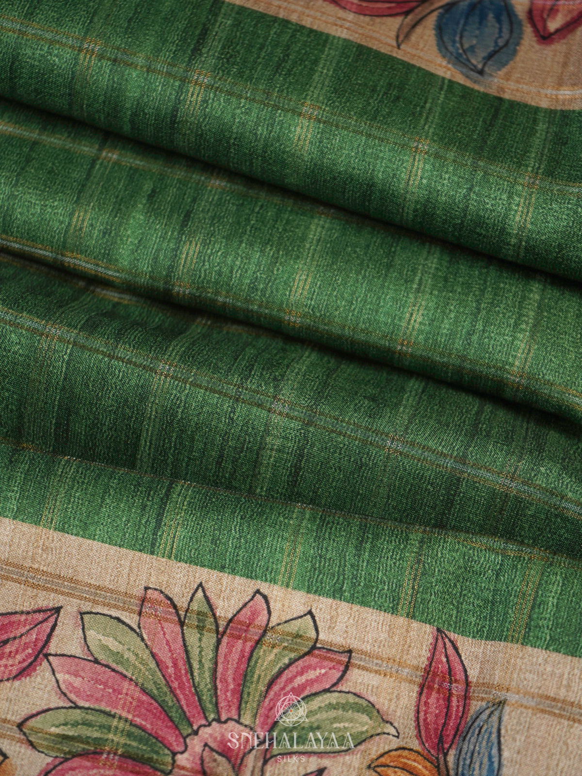 Green Tussar Saree
