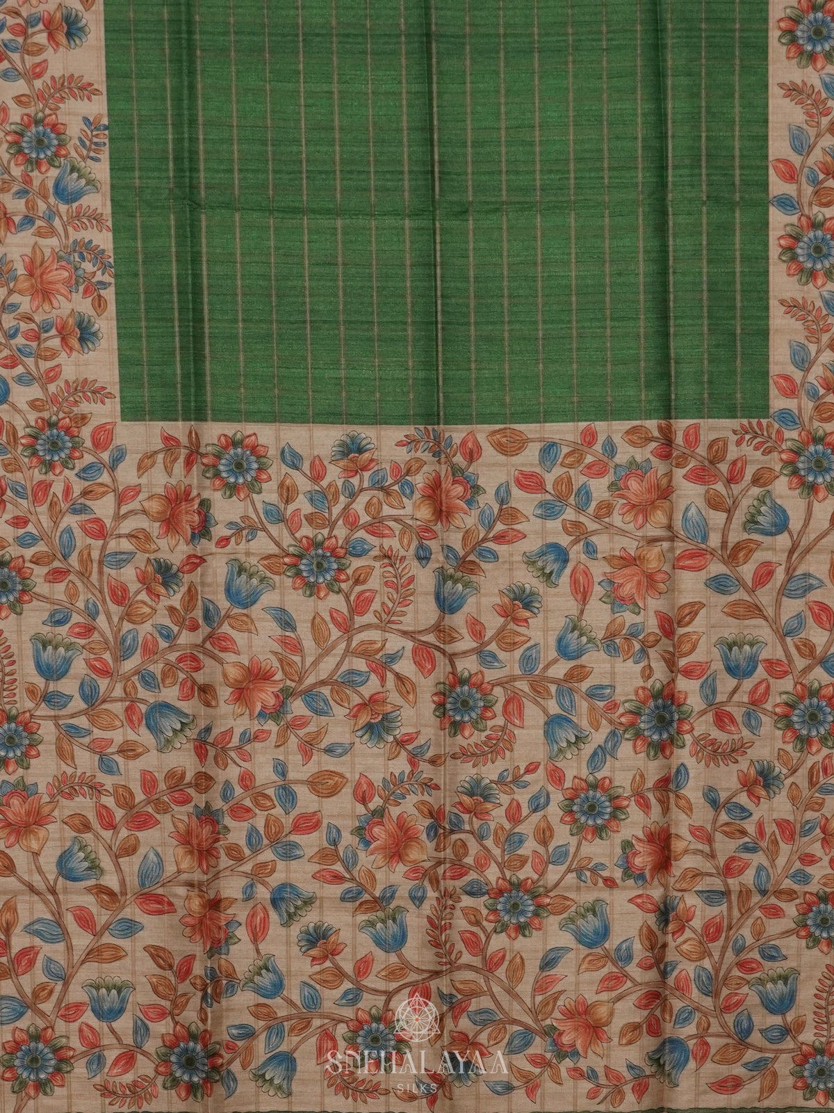 Green Tussar Saree