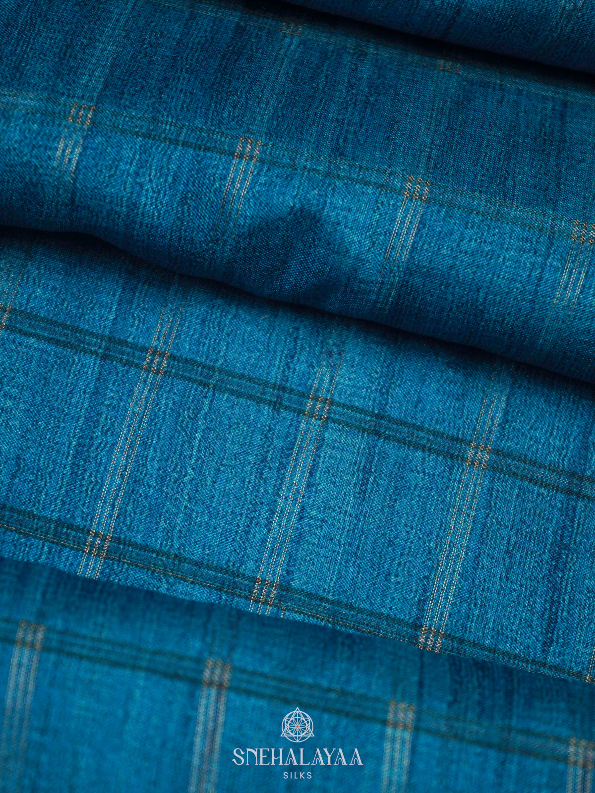 Blue Tussar Saree