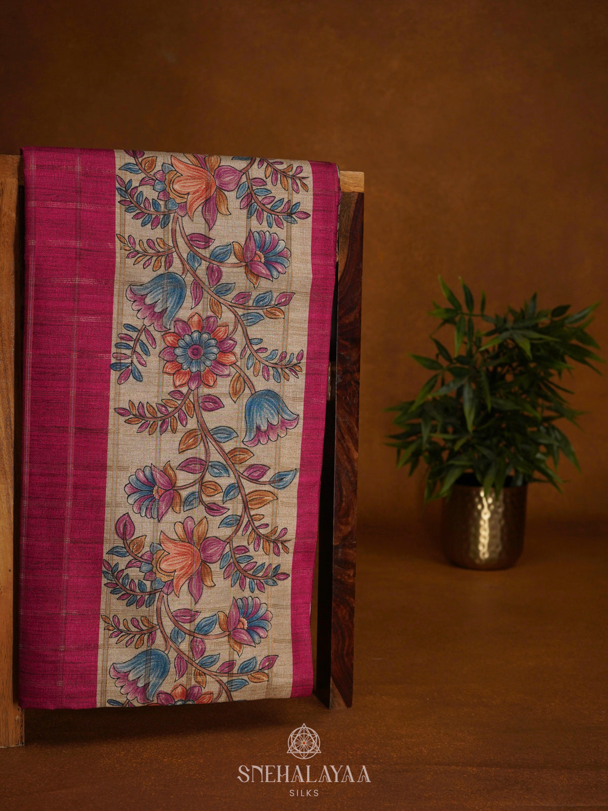 Pink Tussar Saree