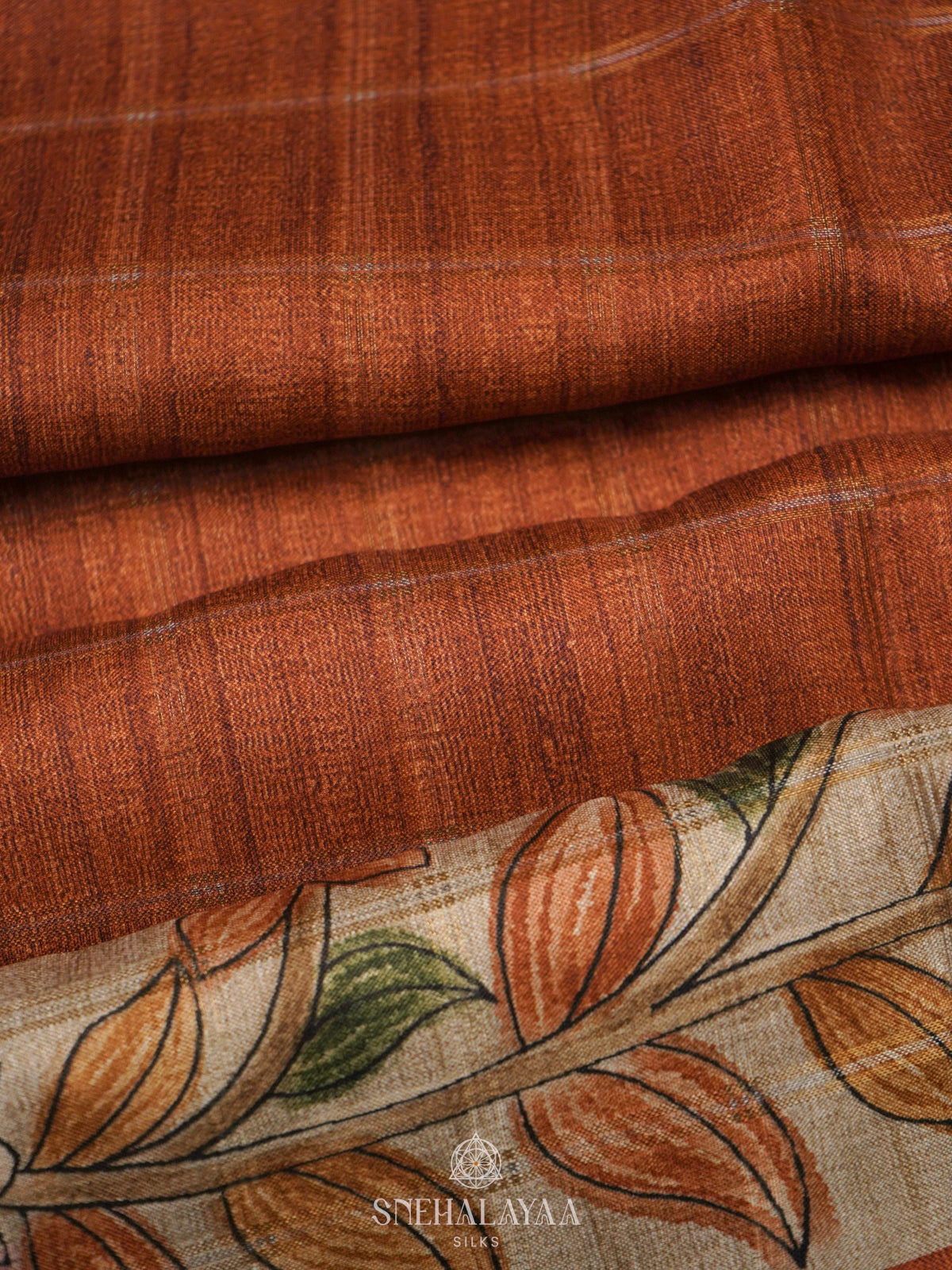 Orange Tussar Saree