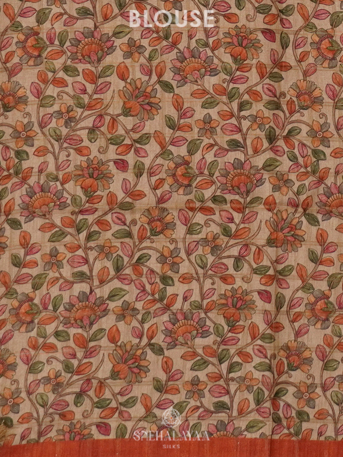 Orange Tussar Saree