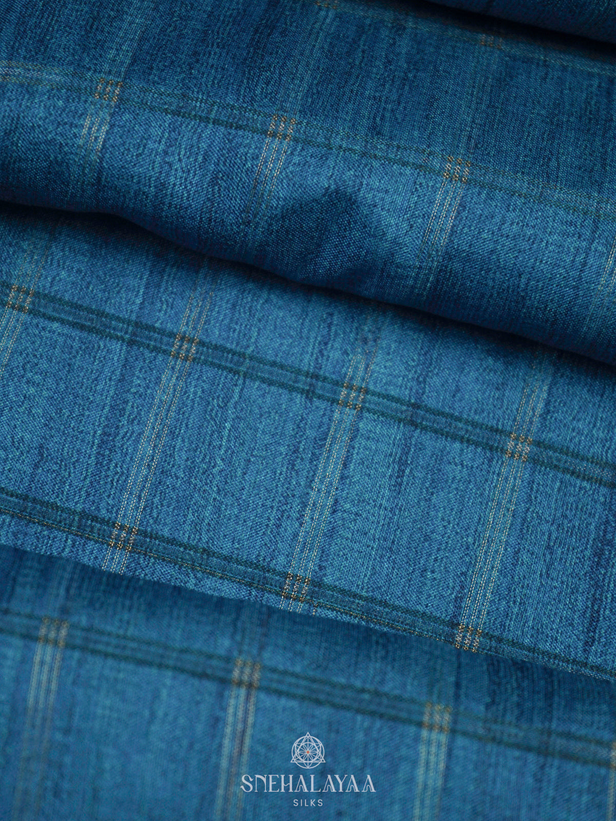 Blue Tussar Saree