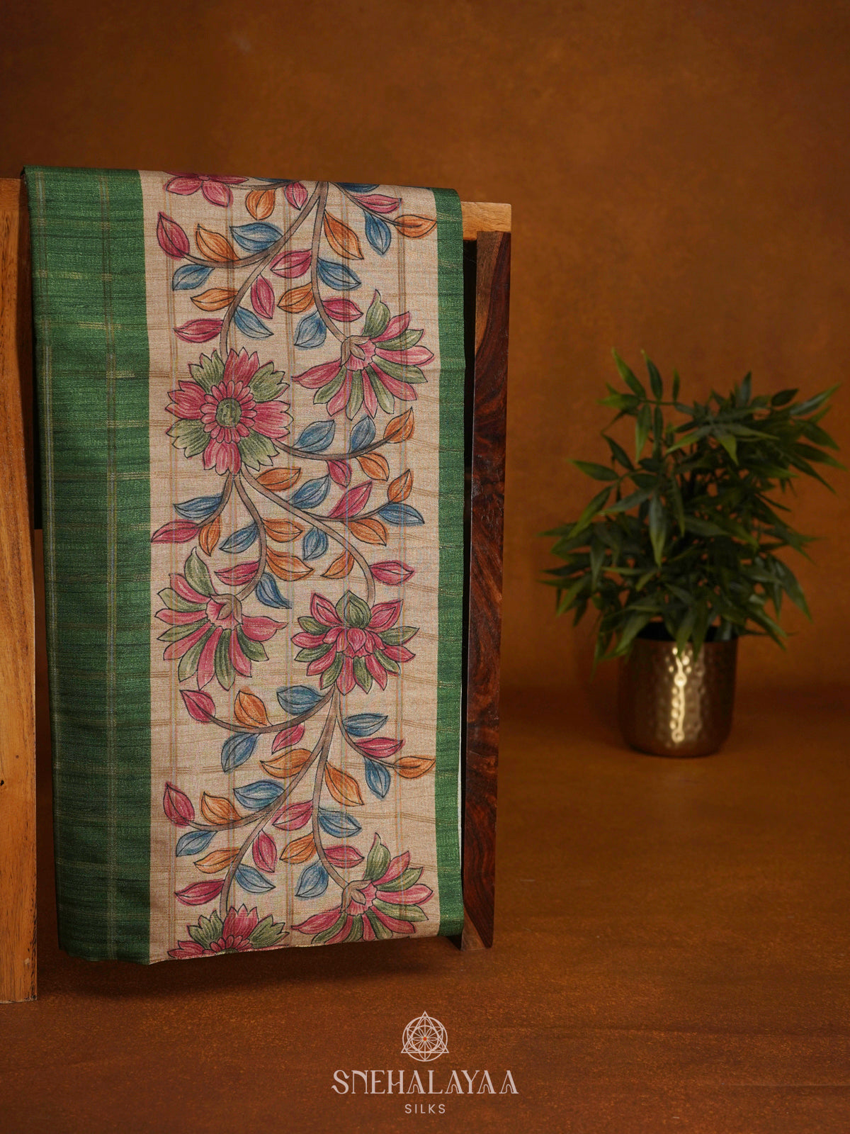 Green Tussar Saree