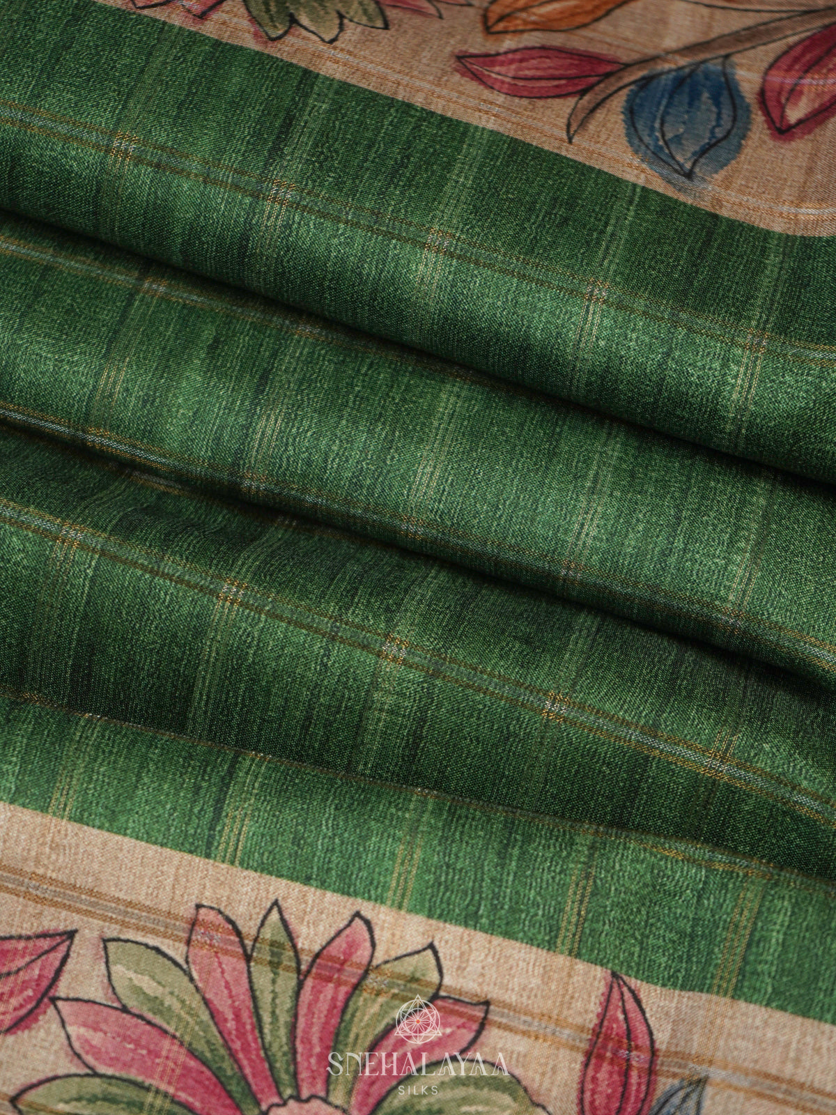 Green Tussar Saree