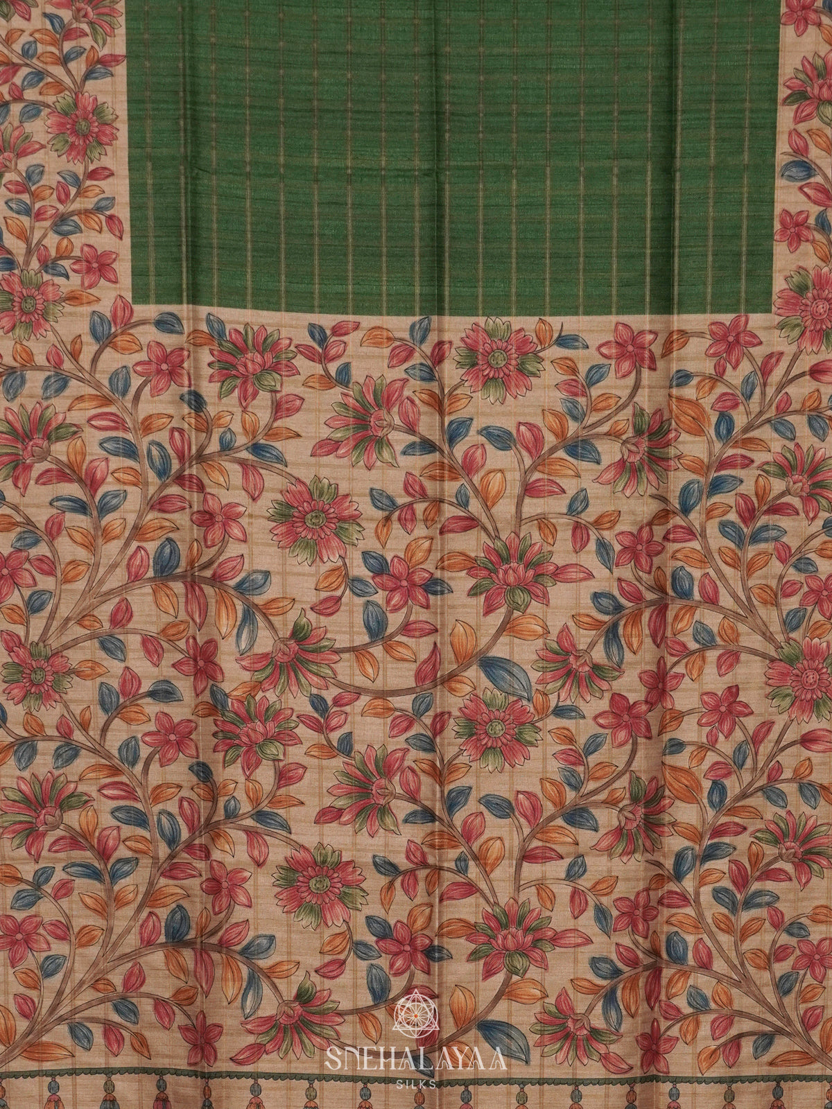 Green Tussar Saree