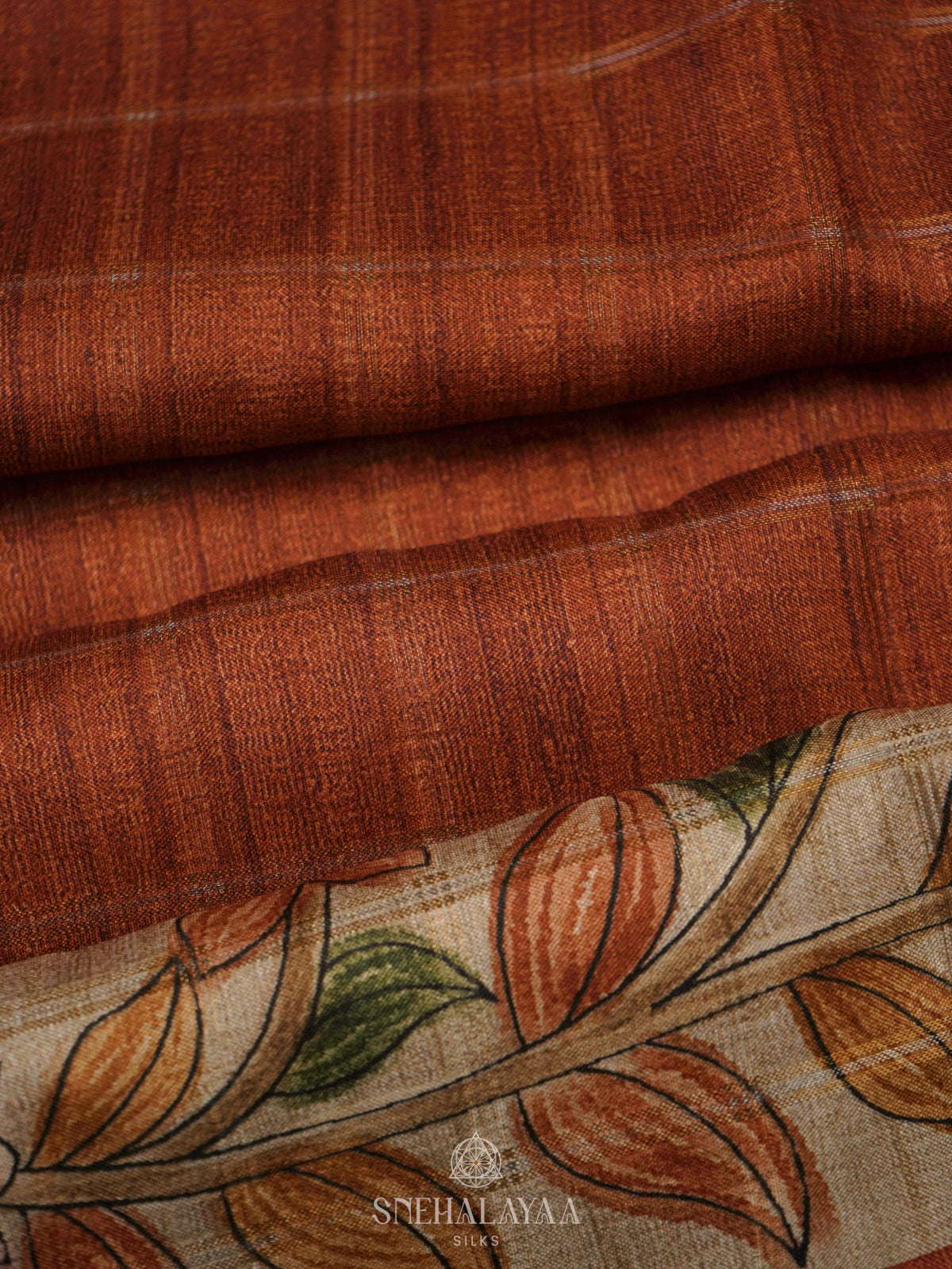 Orange Tussar Saree