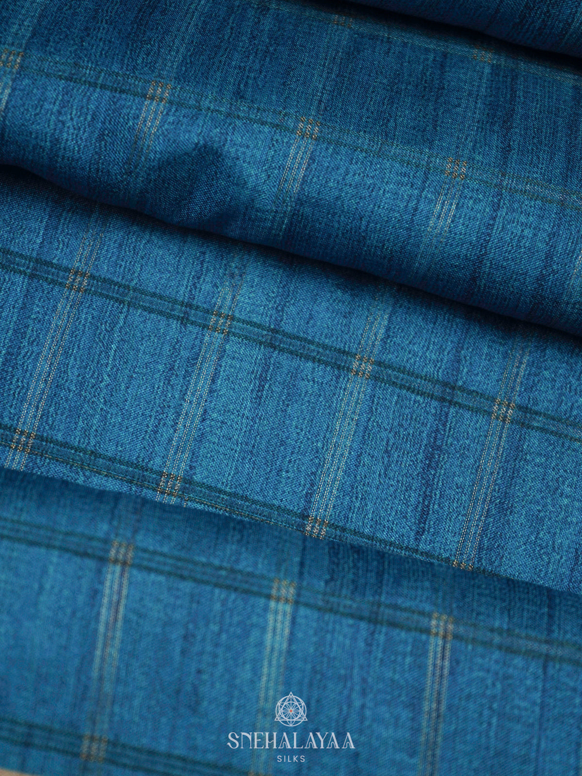 Blue Tussar Saree