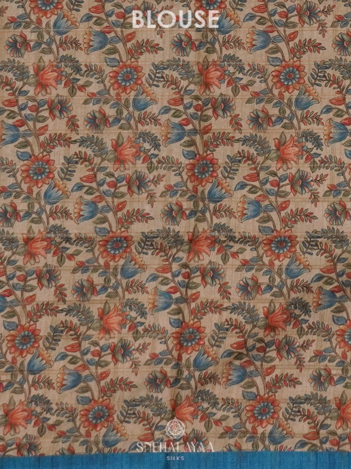 Blue Tussar Saree