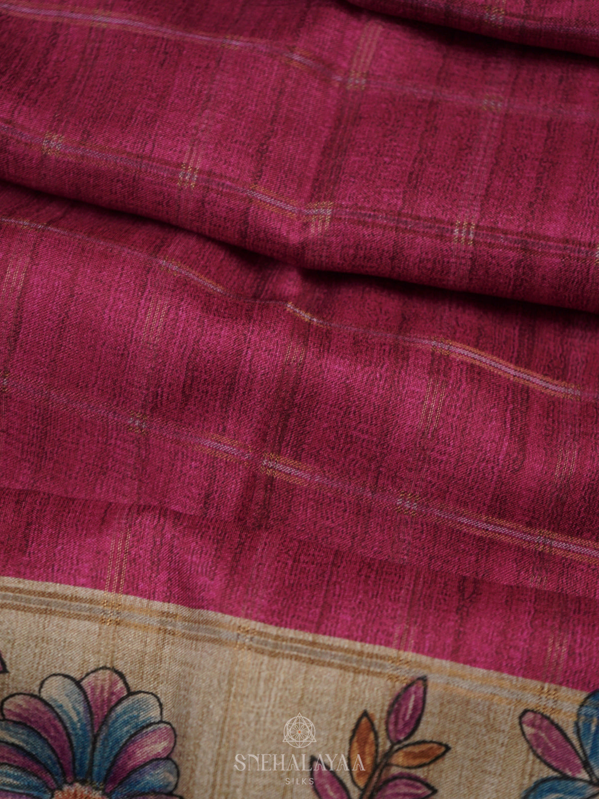Pink Tussar Saree