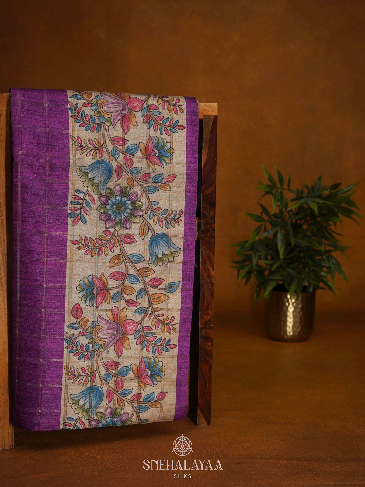 Purple Tussar Saree