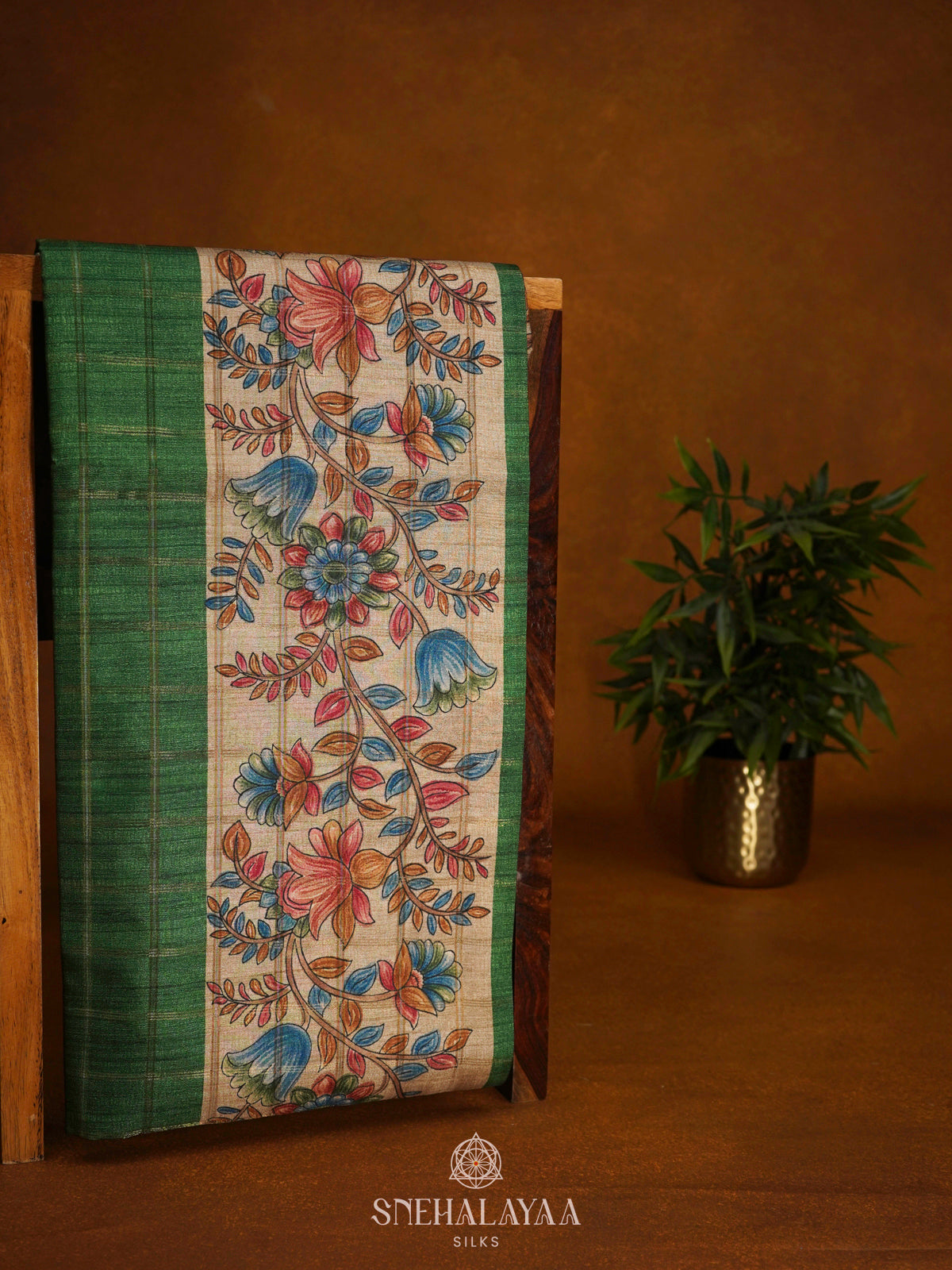Green Tussar Saree