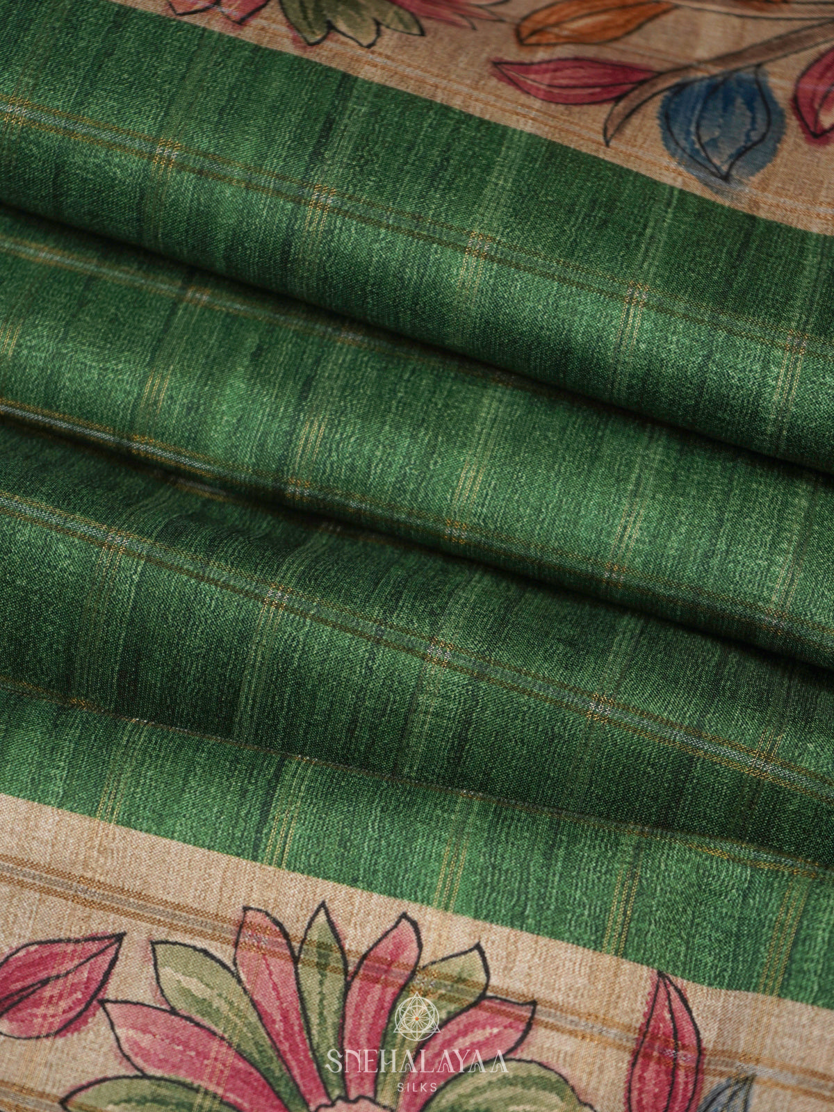Green Tussar Saree