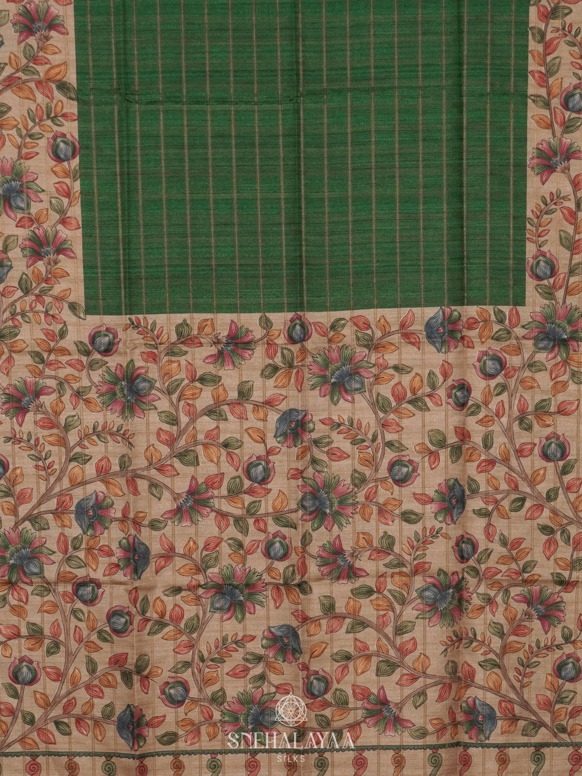 Green Tussar Saree