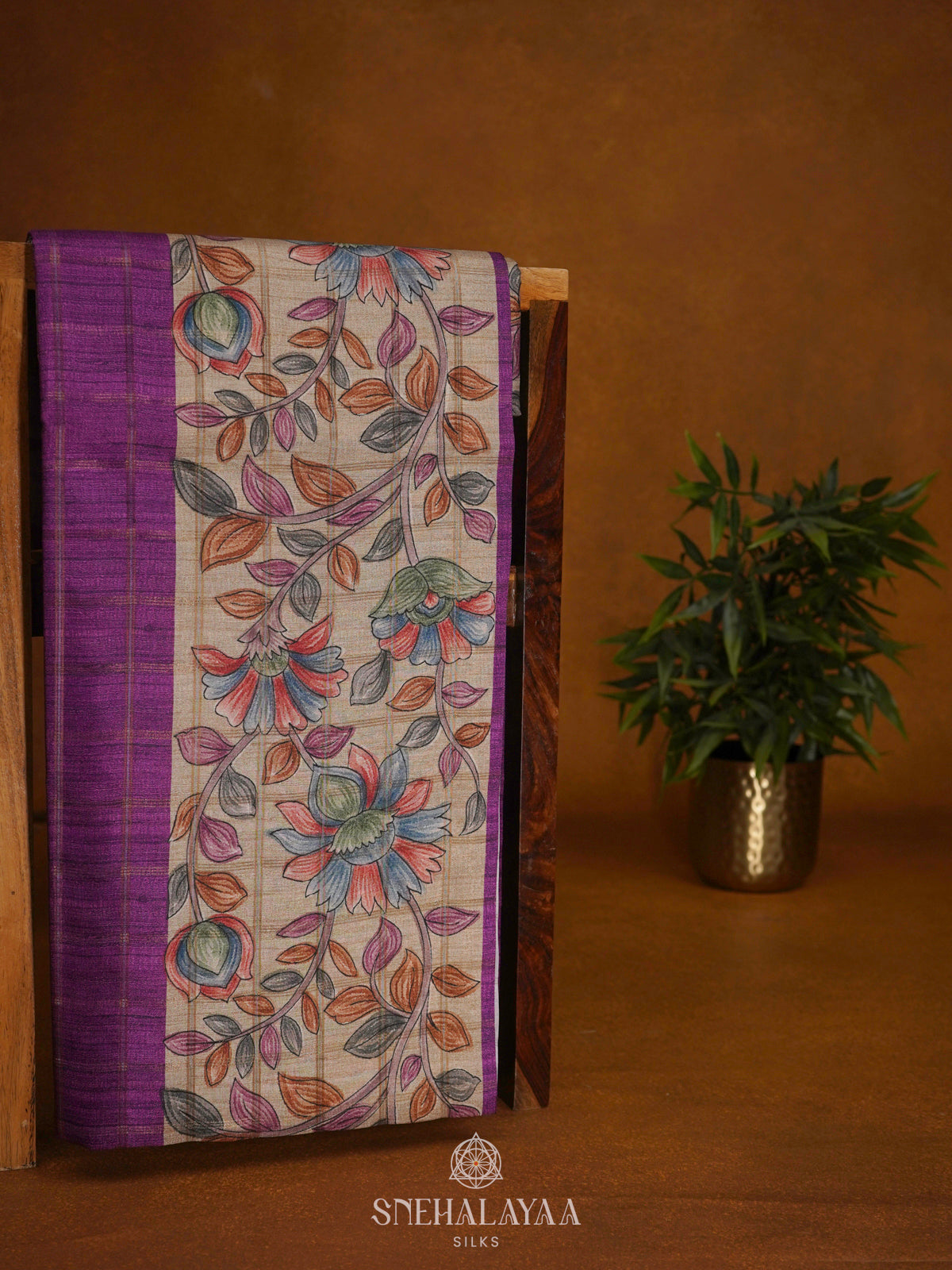 Purple Tussar Saree