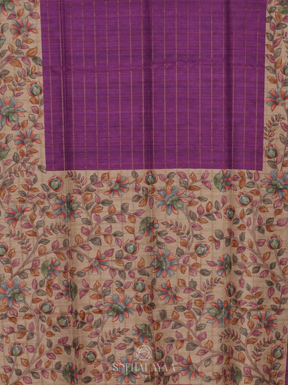 Purple Tussar Saree