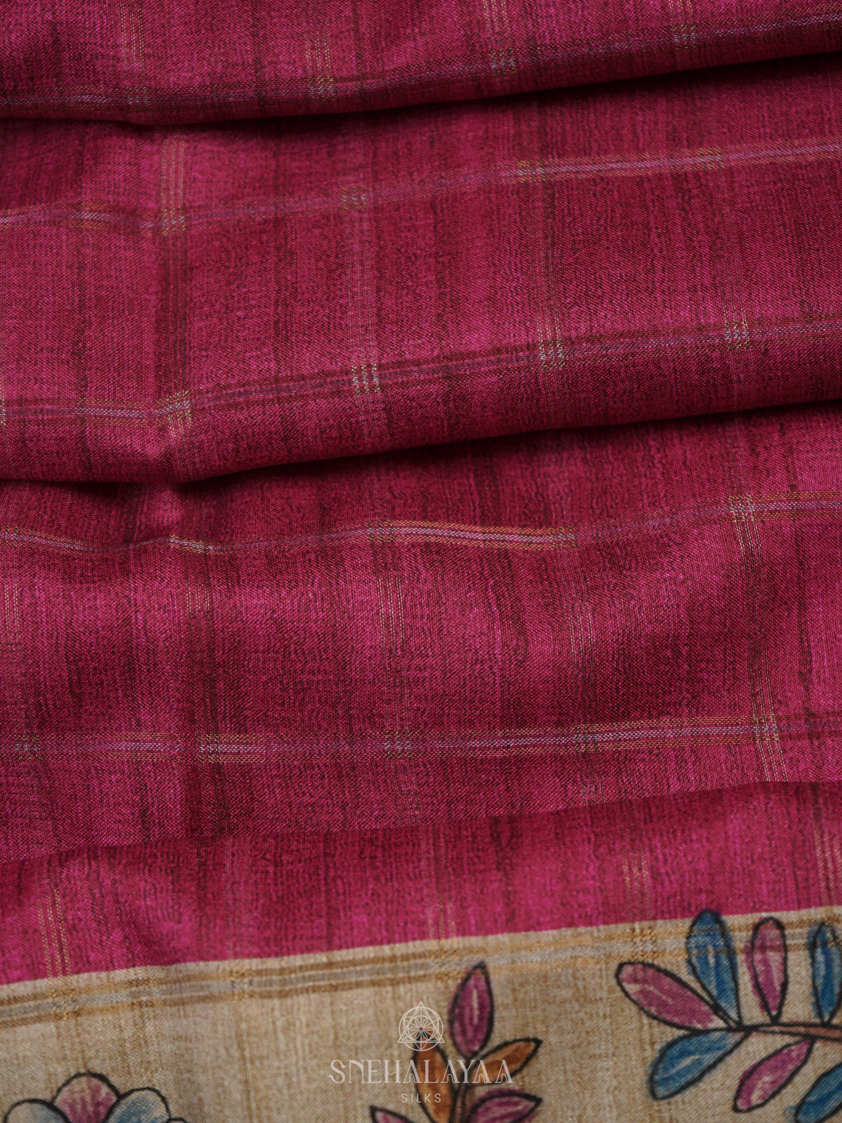 Pink Tussar Saree