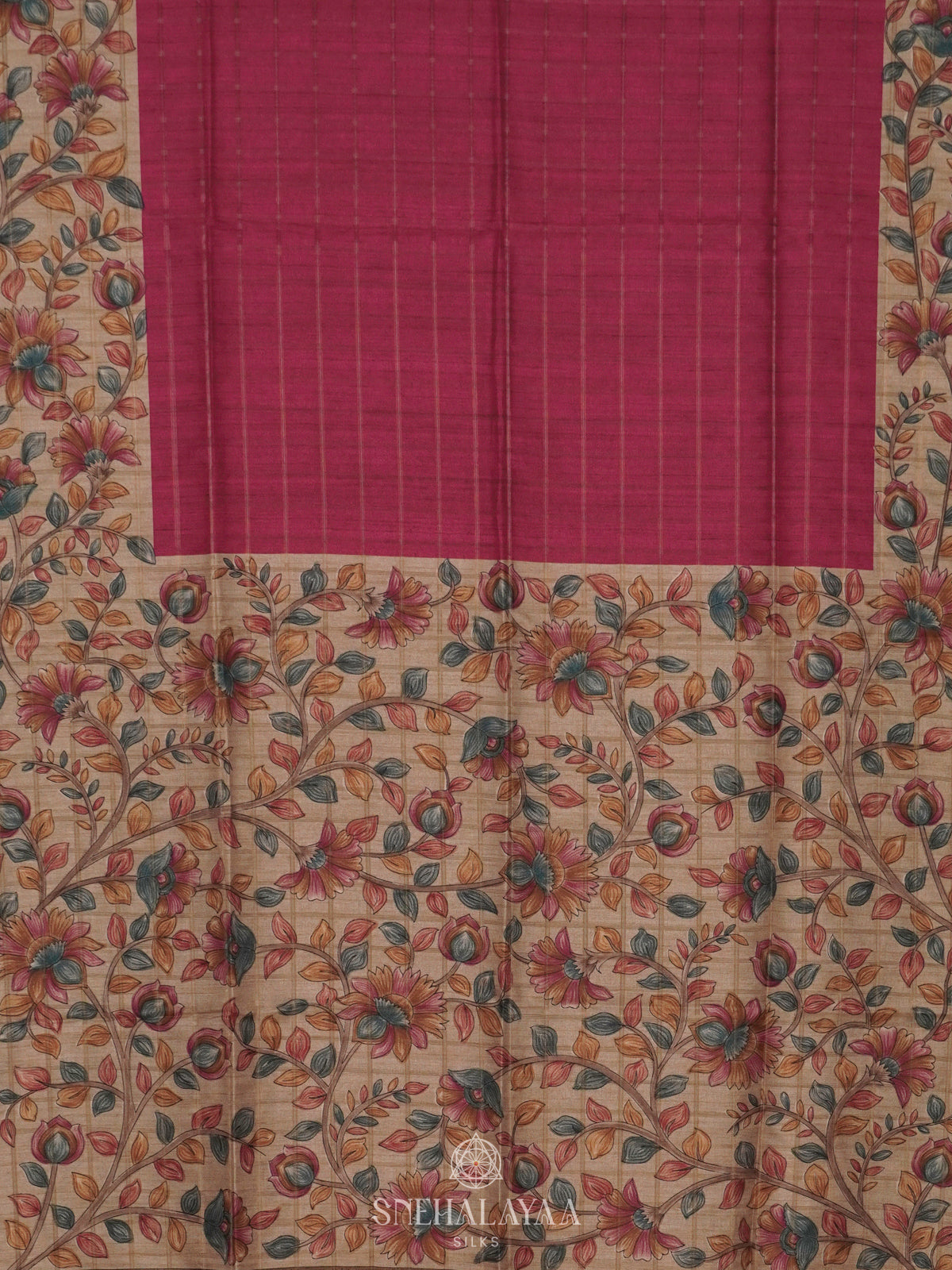 Pink Tussar Saree