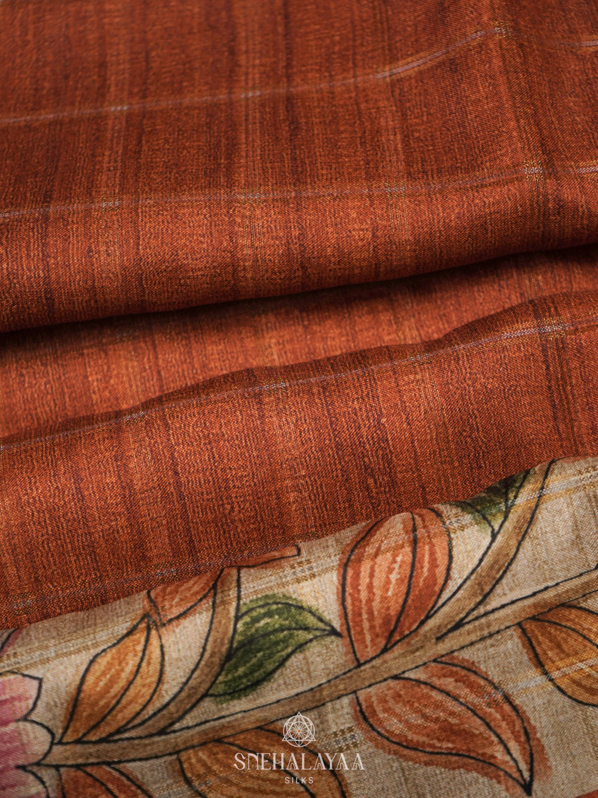 Orange Tussar Saree