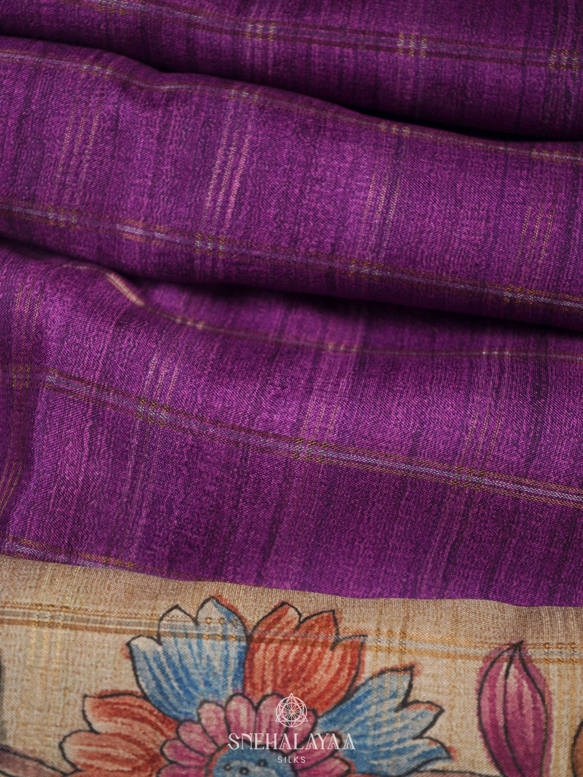 Purple Tussar Saree